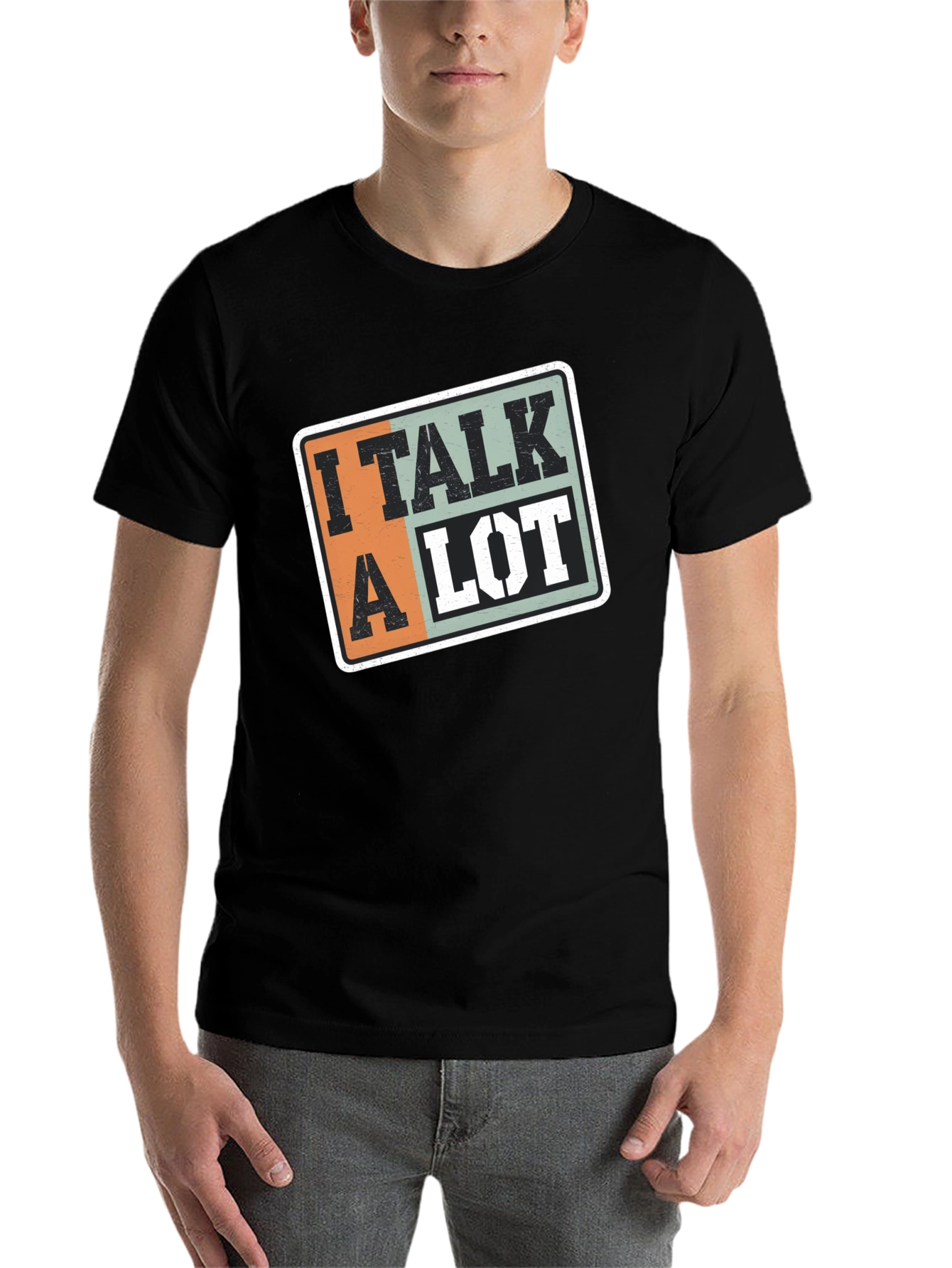 Black I Talk a Lot Graphic T-Shirt view 7