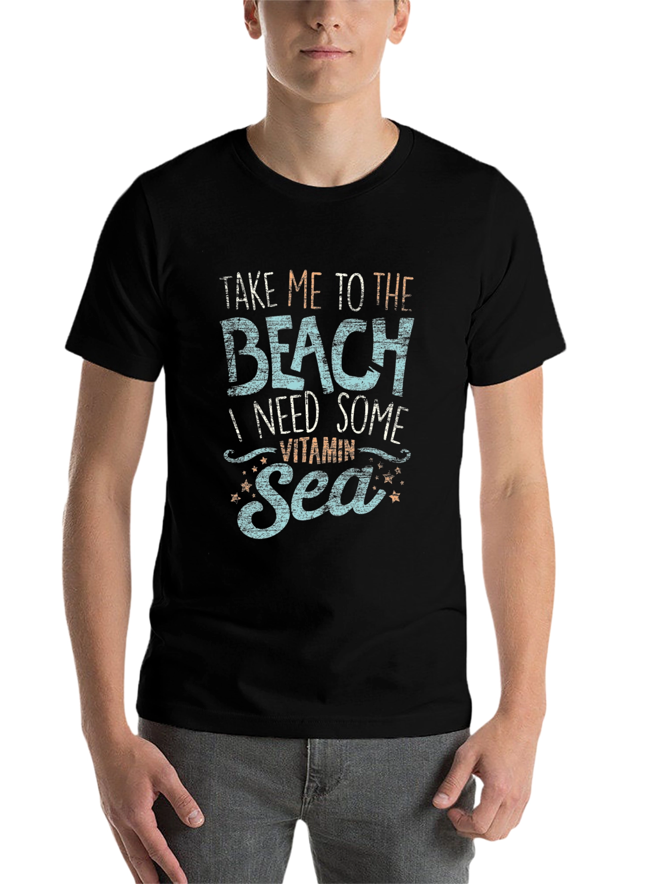 Black Beach Vitamin Sea Graphic Tee - Black view 7