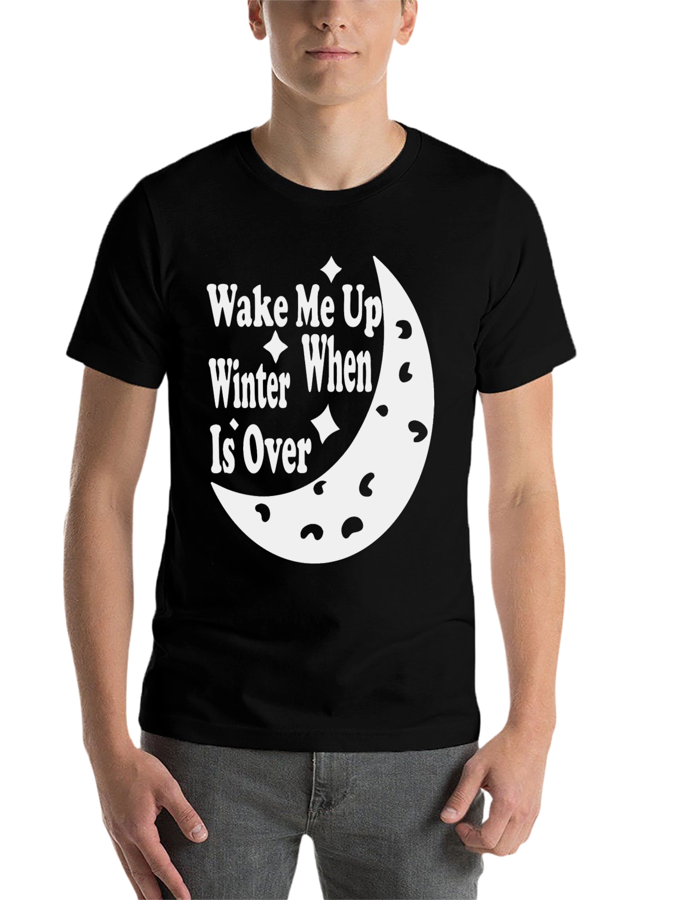 Black Wake Me Up When Winter Is Over T-Shirt view 7