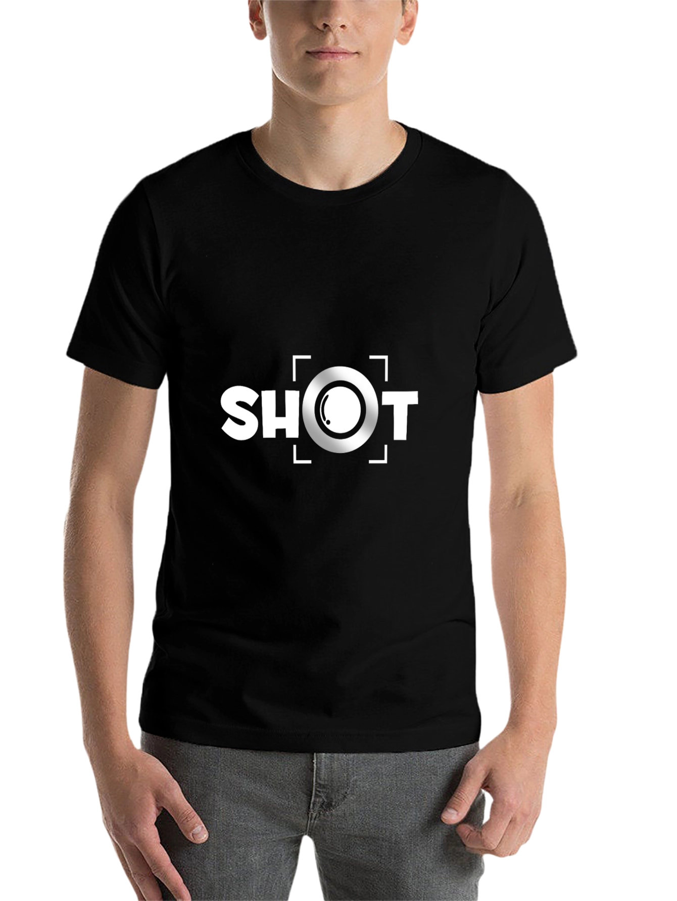 Black Stylish Shot Graphic Print Black Tee view 7