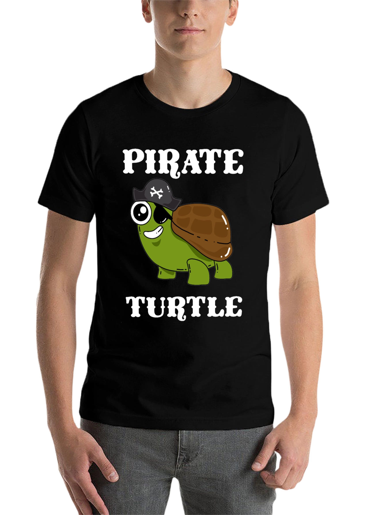 Black Pirate Turtle T-Shirt - Funny Cartoon Tee view 7