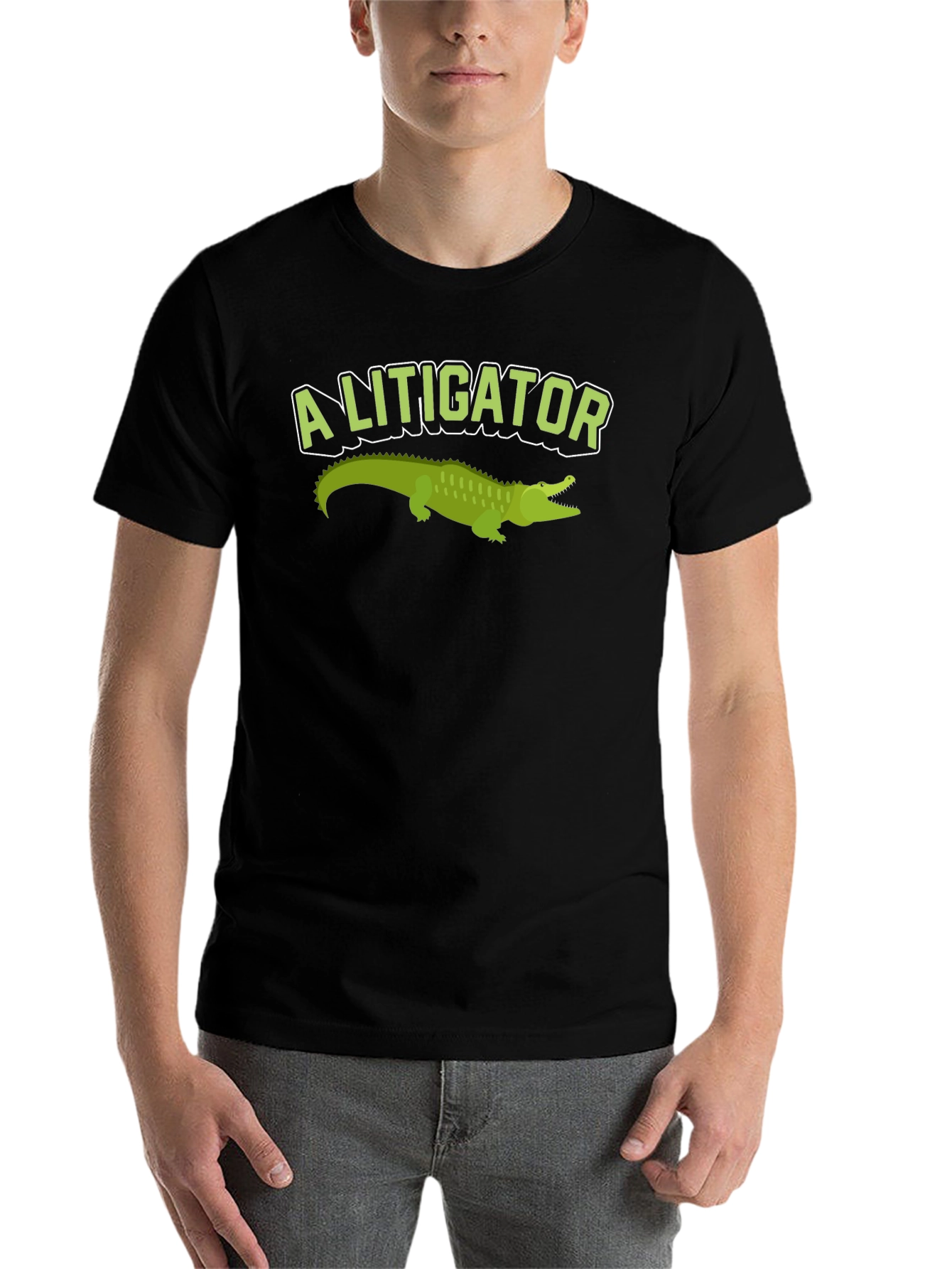 Black A Litigator Alligator T-Shirt - Funny Lawyer Tee view 7