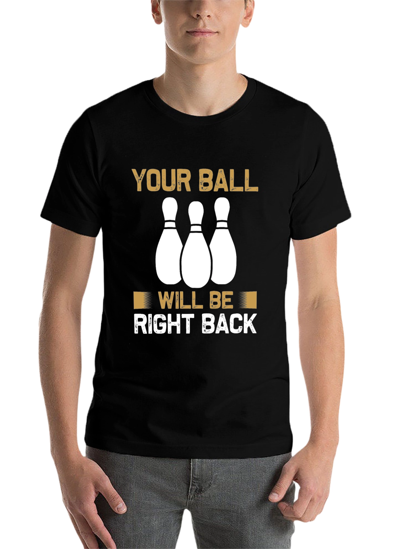 Black Your Ball Will Be Right Back Bowling T-Shirt view 7