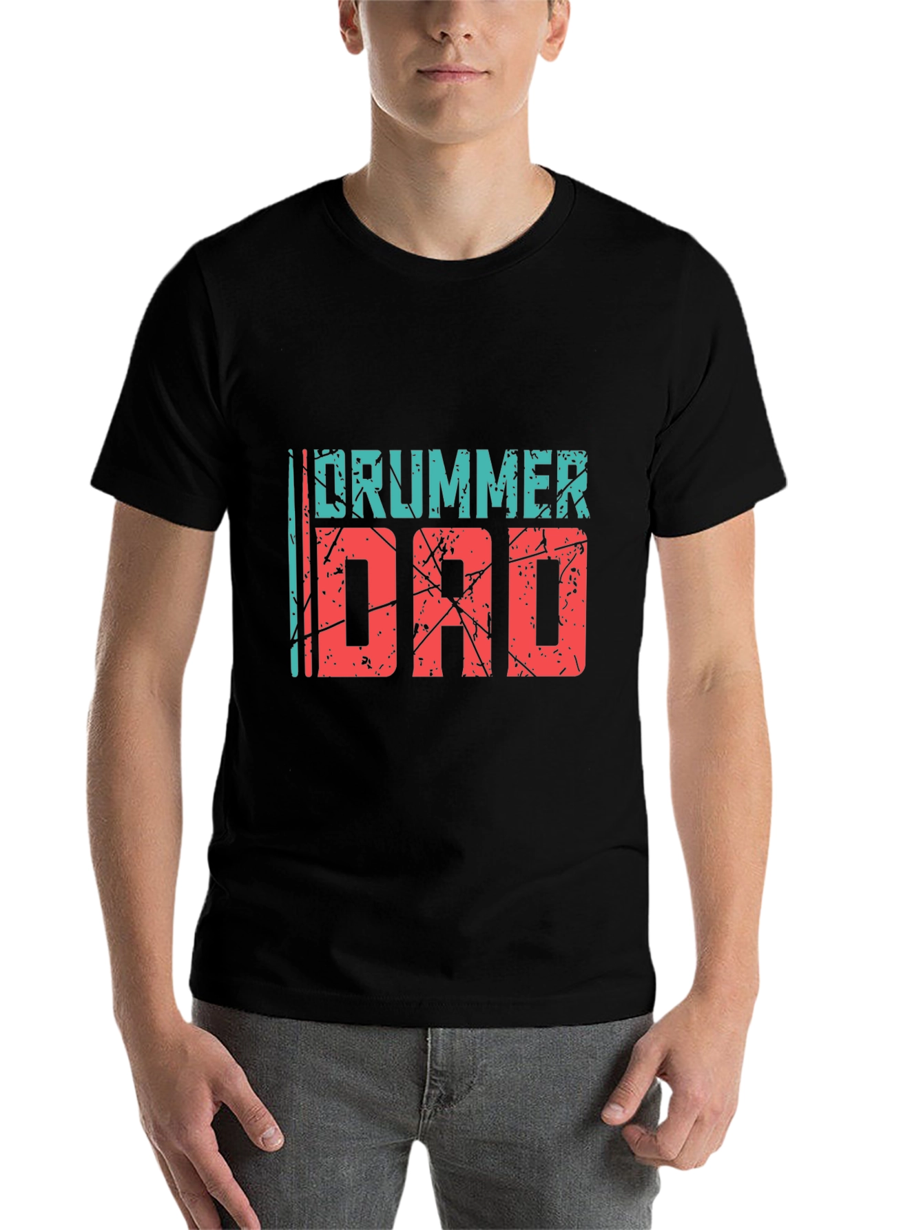 Black Drummer Dad Black Graphic Tee view 7