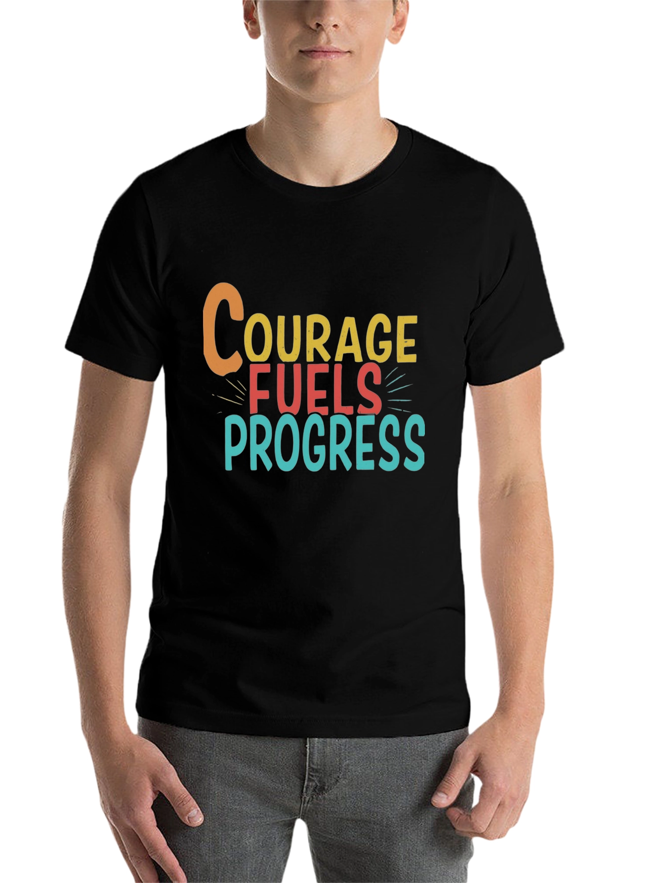 Black Courage Fuels Progress Graphic Tee view 7