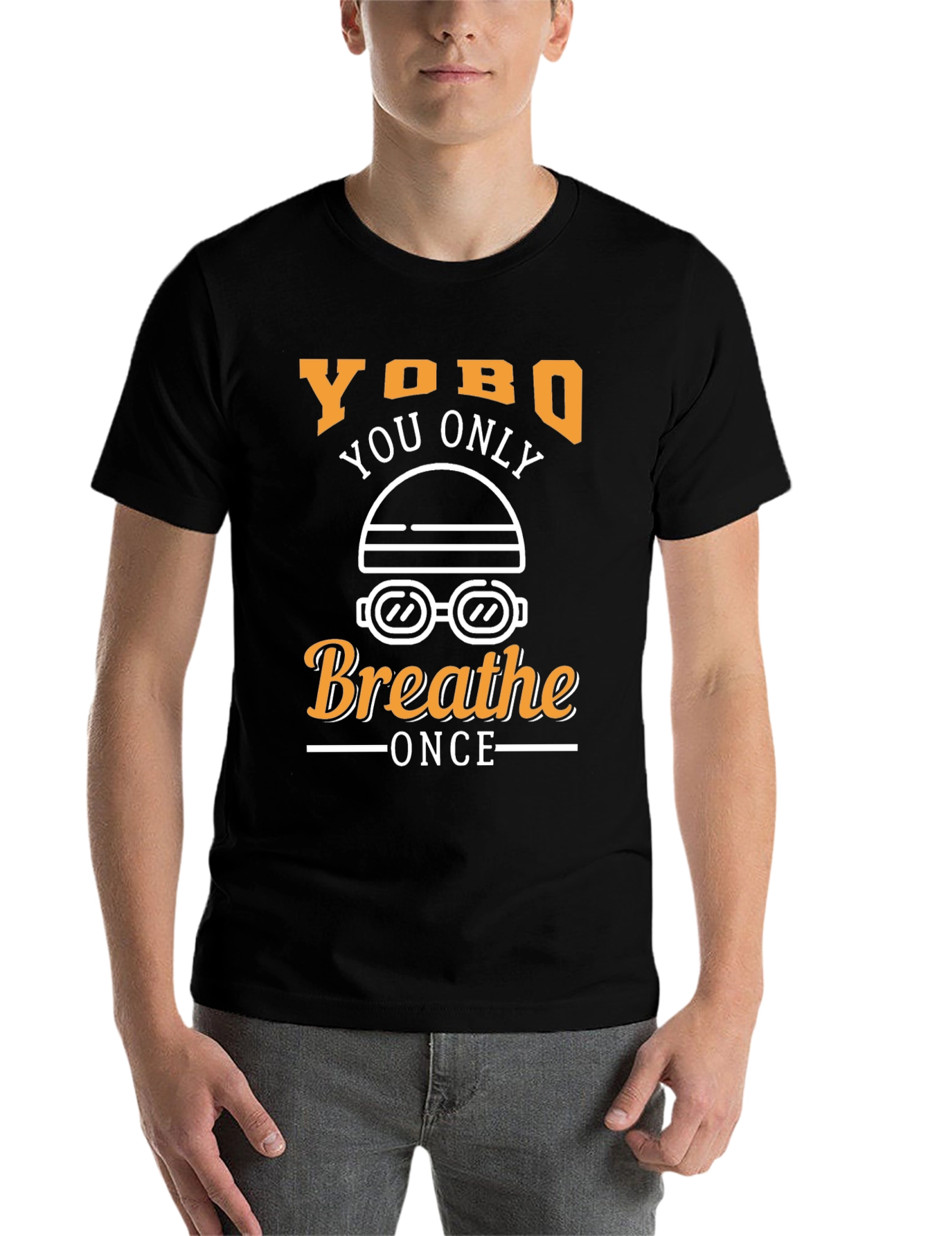 Black Yobo You Only Breathe Once Black T-Shirt view 7
