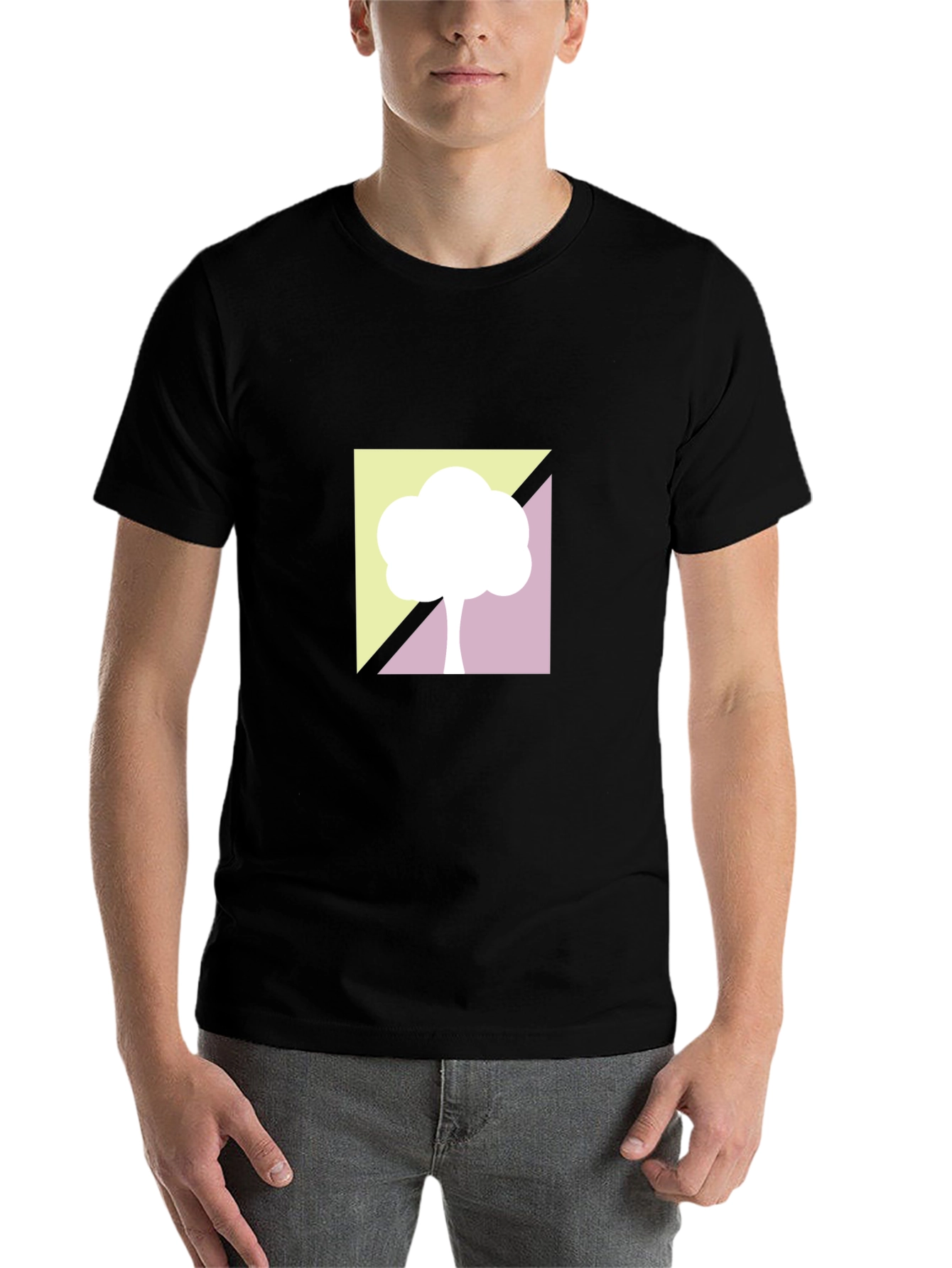 Black Abstract Tree Graphic Tee - Modern Style view 7