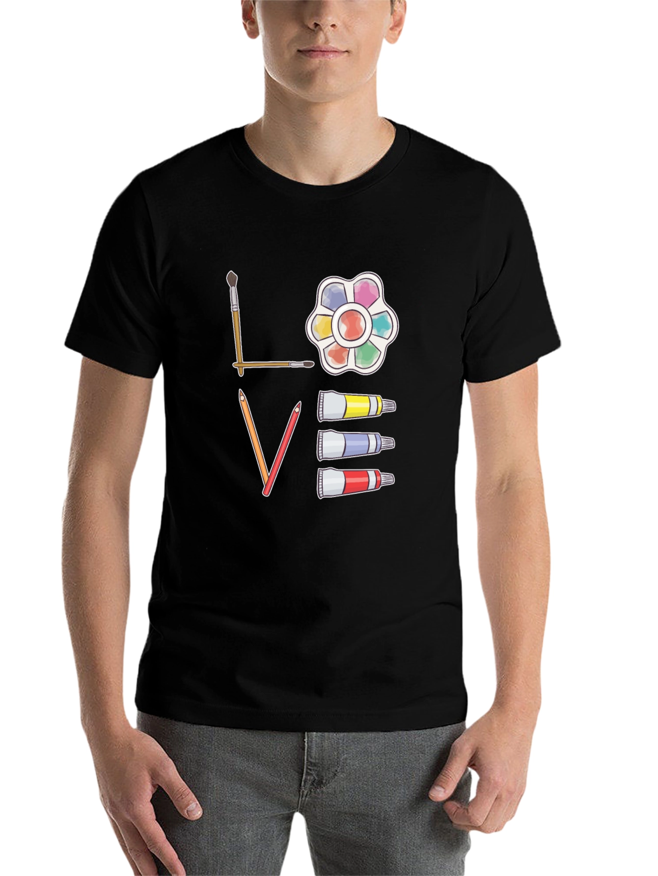 Black Artist "Love" Graphic Tee - Black Cotton view 7