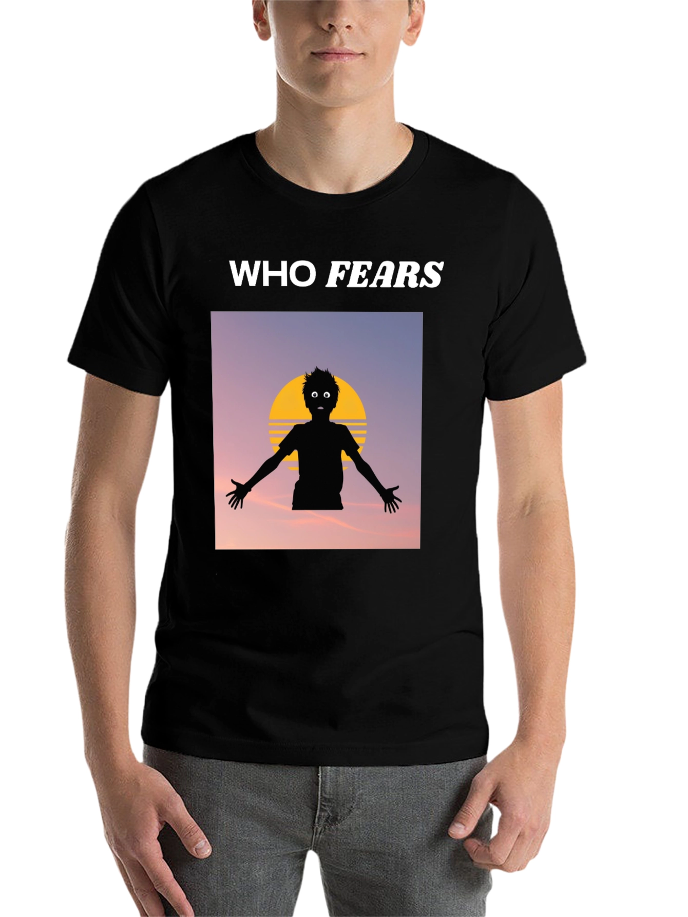 Black Who Fears T-Shirt, Graphic Tee, Cotton Blend view 7