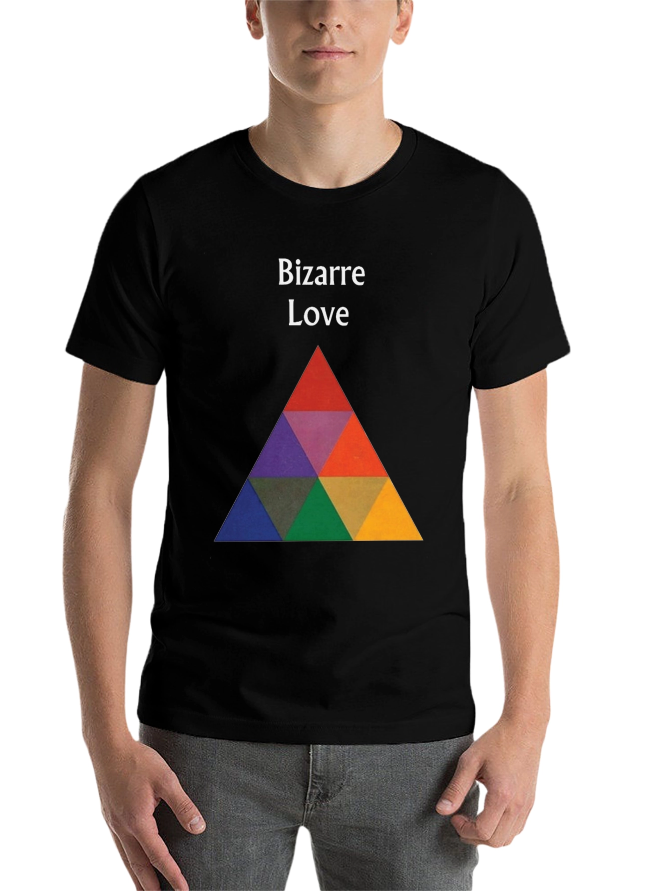 Black Bizarre Love Graphic Tee - Bold Triangle Design view 7