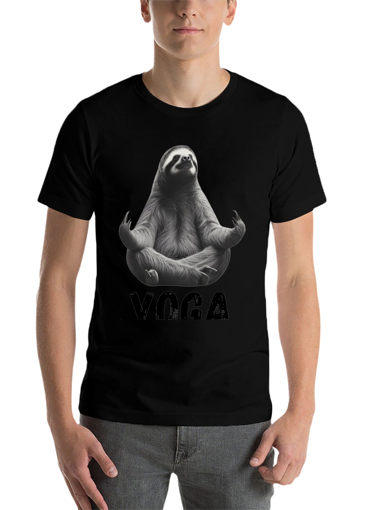 Black Sloth Yoga Graphic Tee - Relax & Unwind view 7
