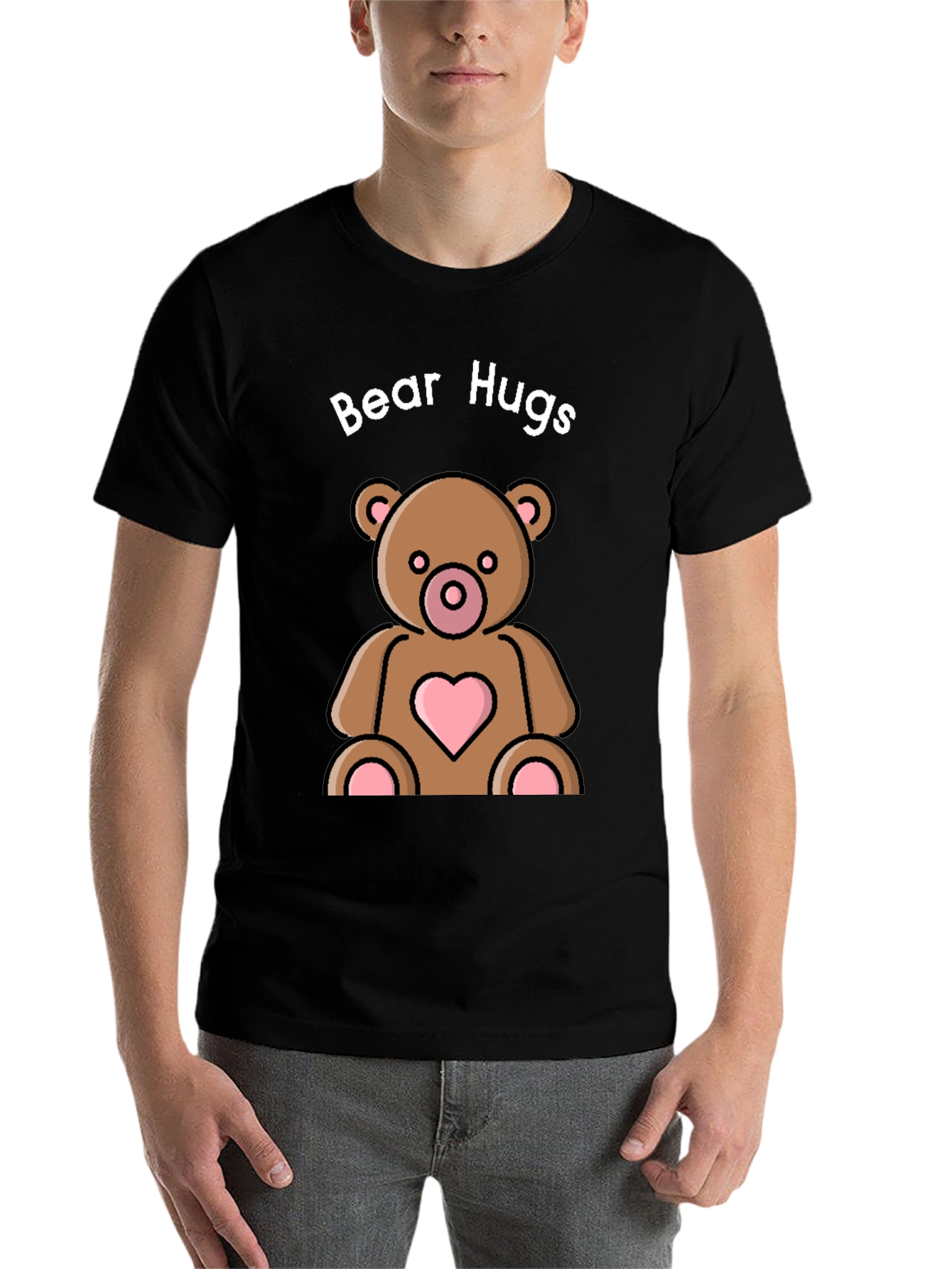 Black Bear Hugs Graphic Tee - Cute & Comfy view 7