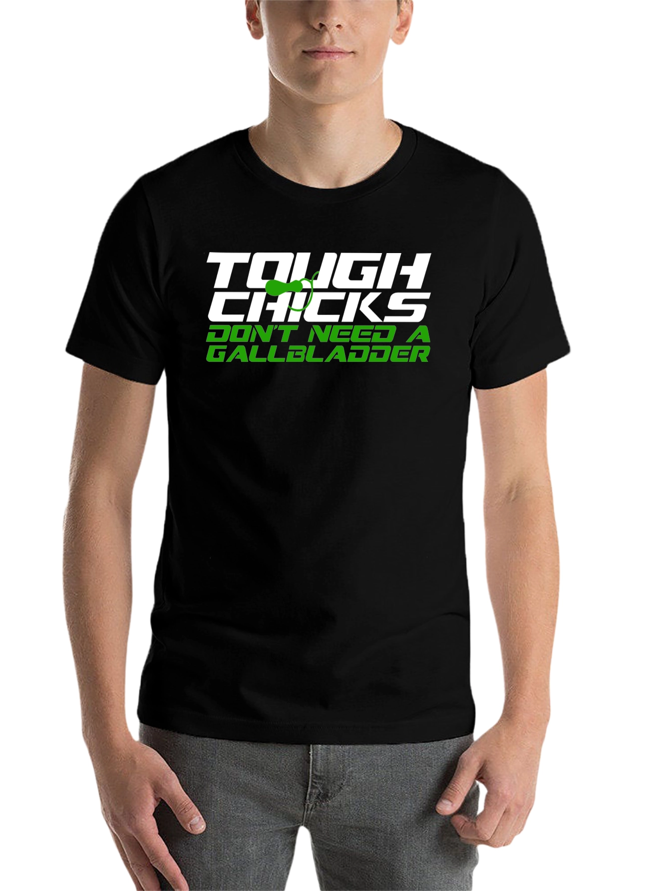 Black Tough Chicks No Gallbladder Novelty T-Shirt view 7