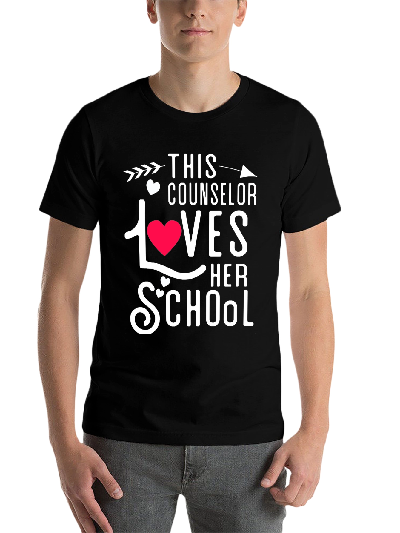 Black Counselor Loves School T-Shirt view 7