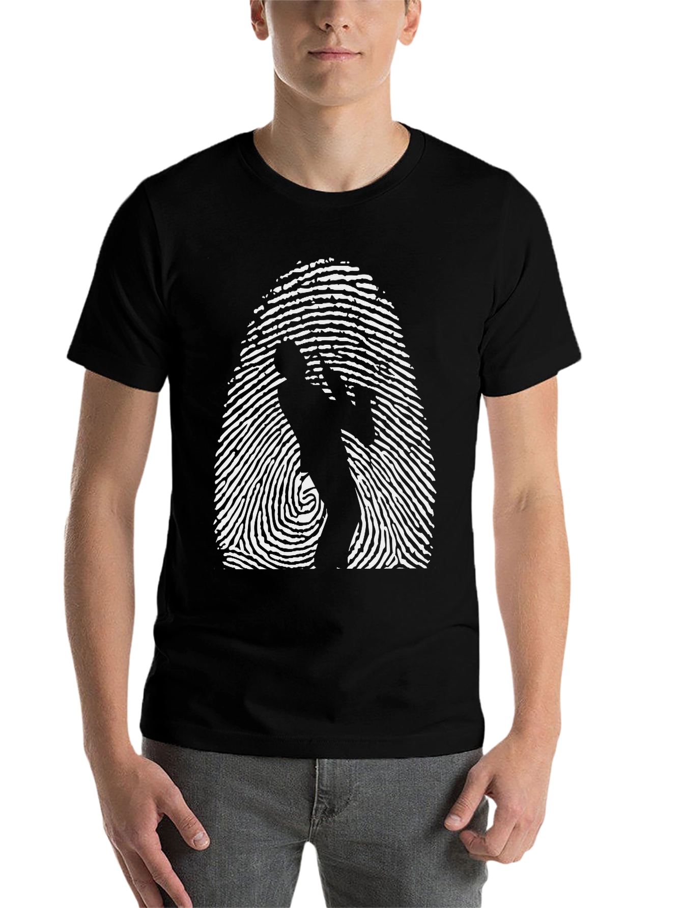 Black Fingerprint Saxophone T-Shirt - Unique Music Tee view 7