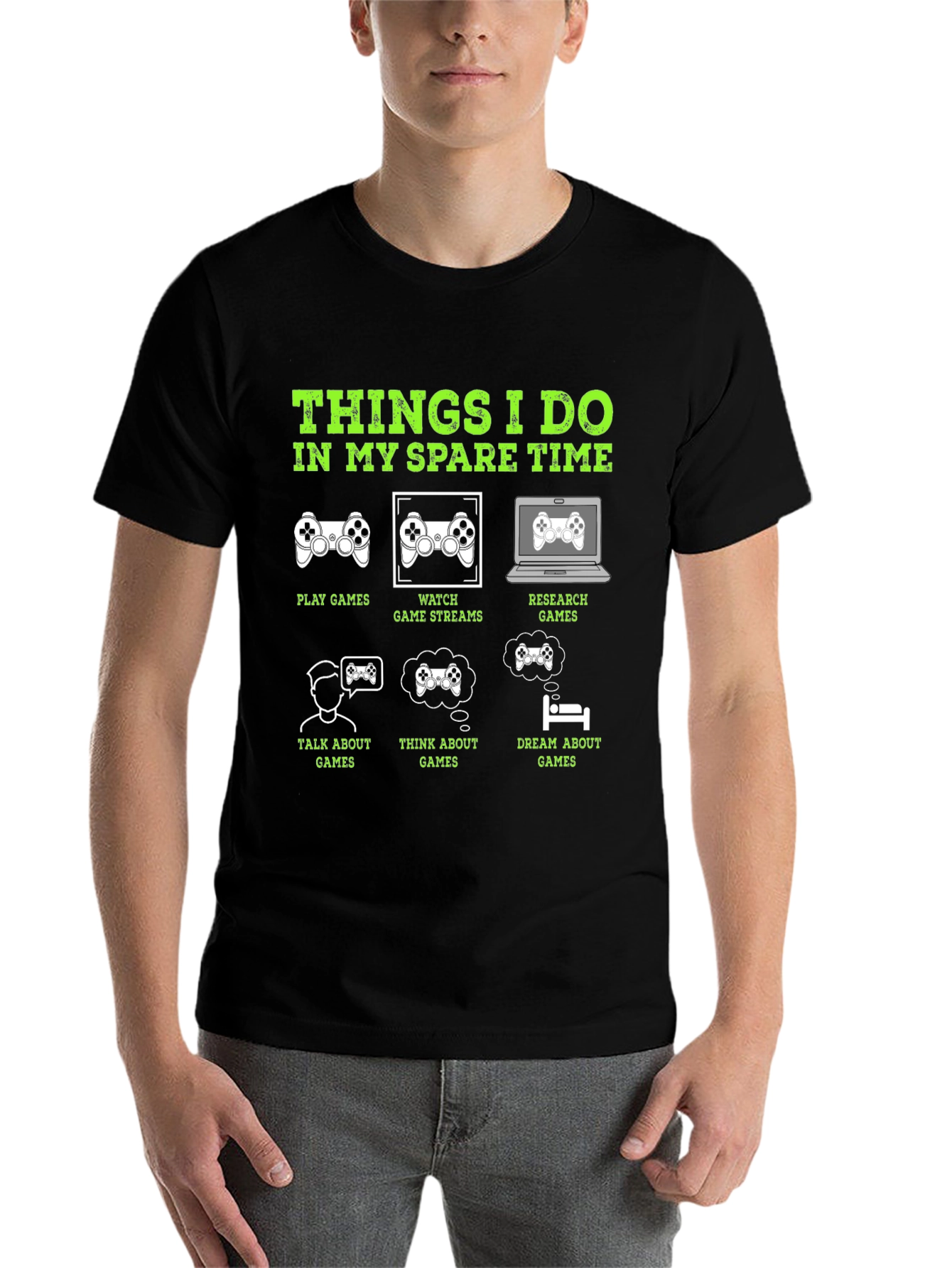 Black Gamer T-Shirt: Things I Do In My Spare Time view 7