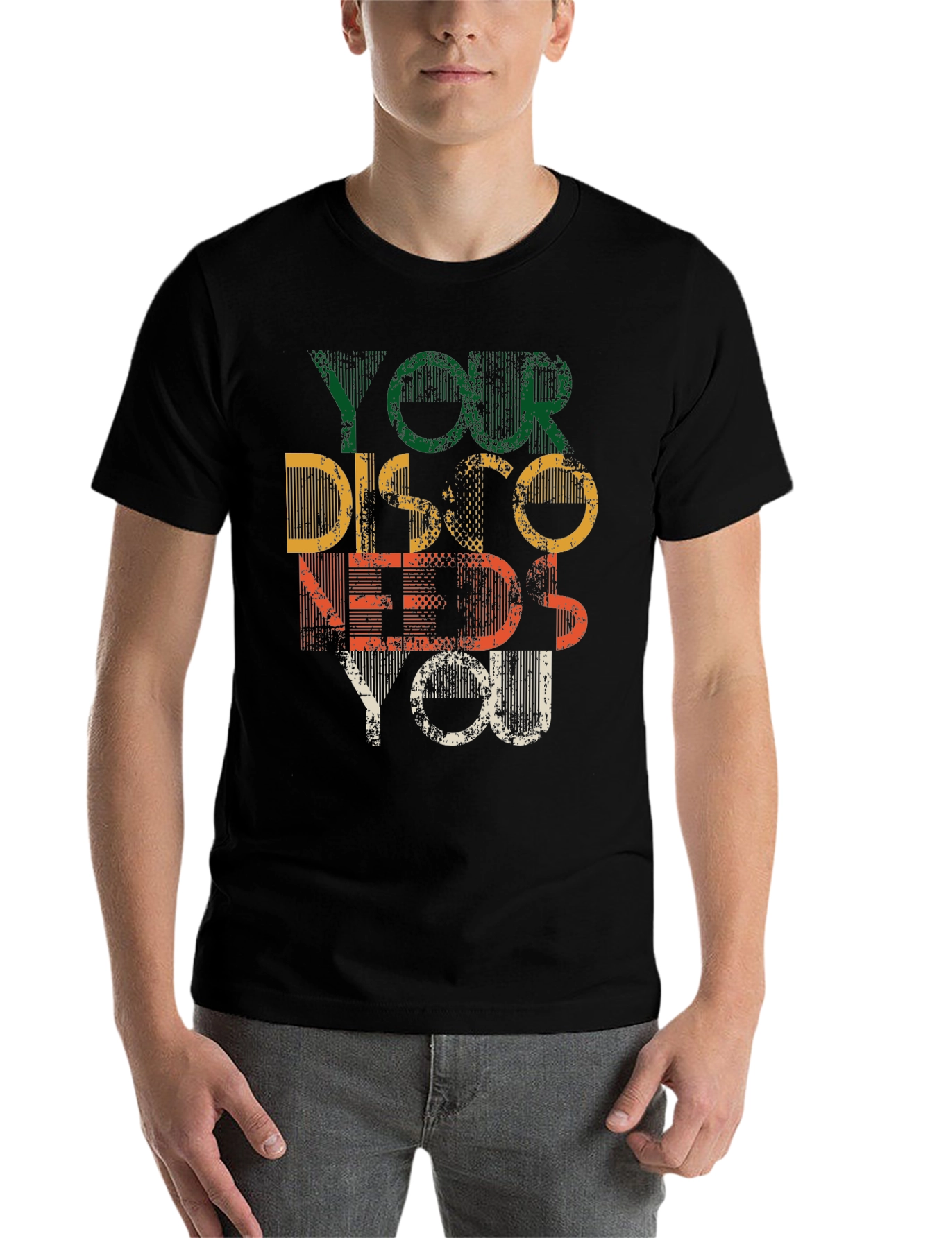 Black Retro Disco Needs You Graphic T-Shirt view 7
