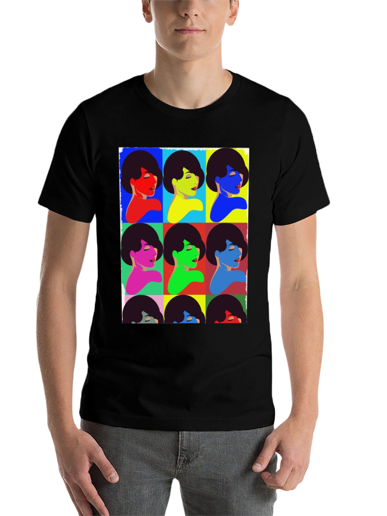 Black Pop Art Women Graphic Tee - Bold & Unique Design view 7