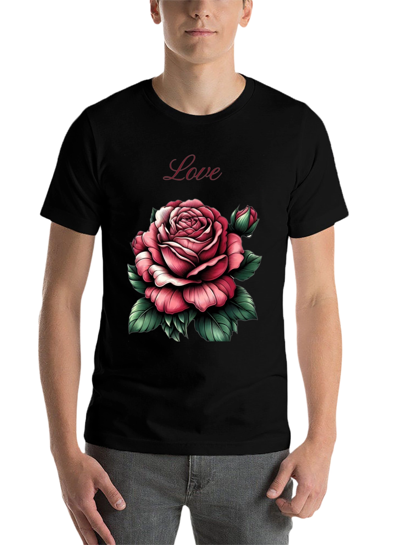 Love Rose Graphic Tee - Soft Cotton Blend - 7