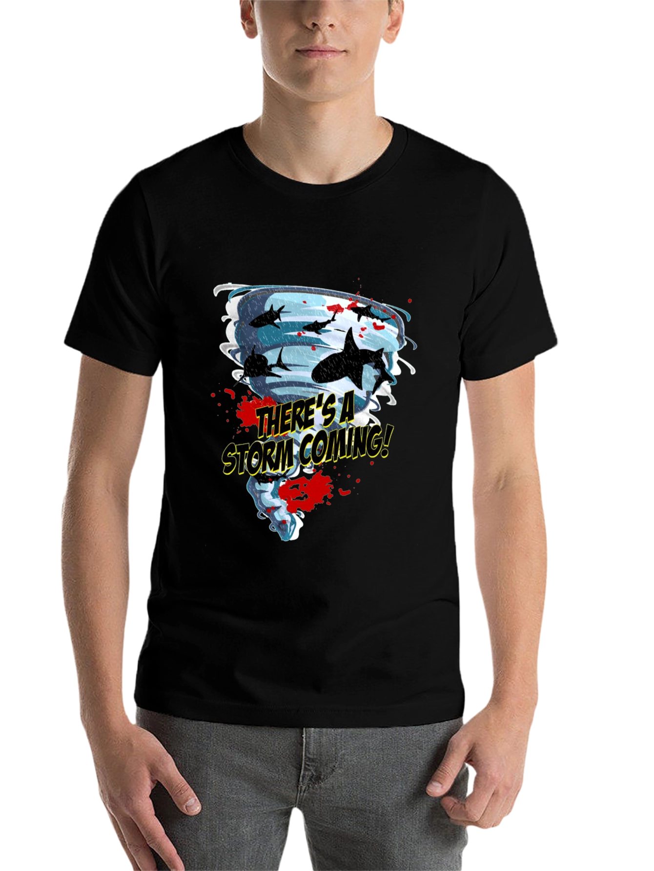Black Sharknado Graphic T-Shirt view 7