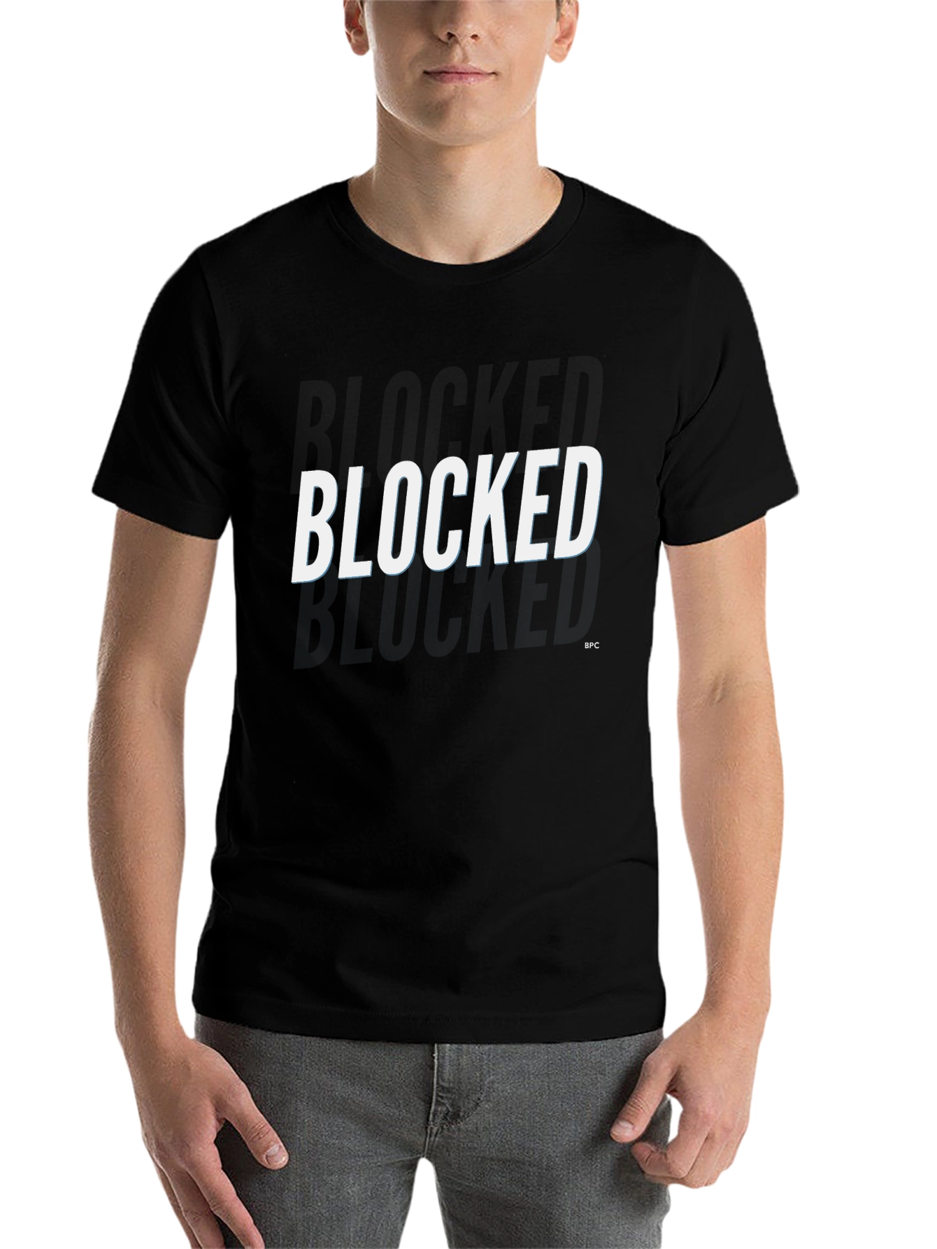 Black Blocked Graphic Tee - Trendy Black T-Shirt view 7