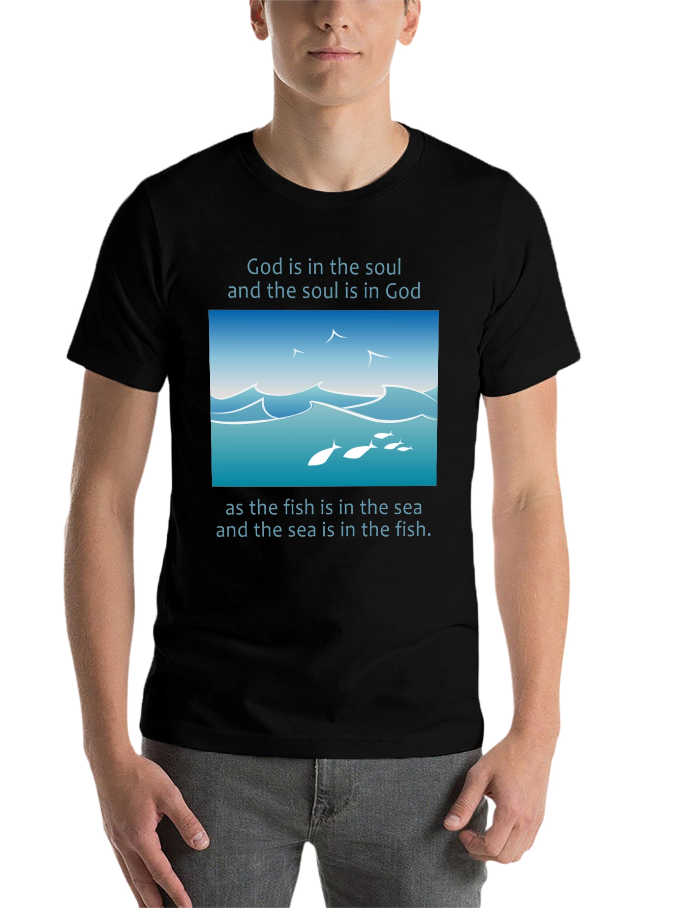 Black Soul in God Graphic T-Shirt view 7
