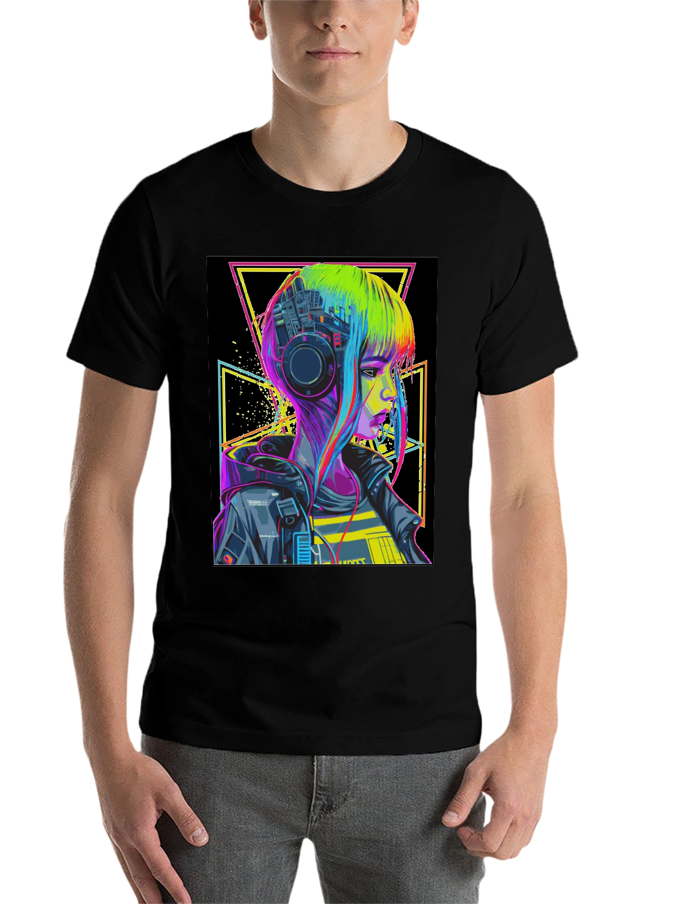 Black Cyberpunk Style T-Shirt - Edgy Techwear view 7