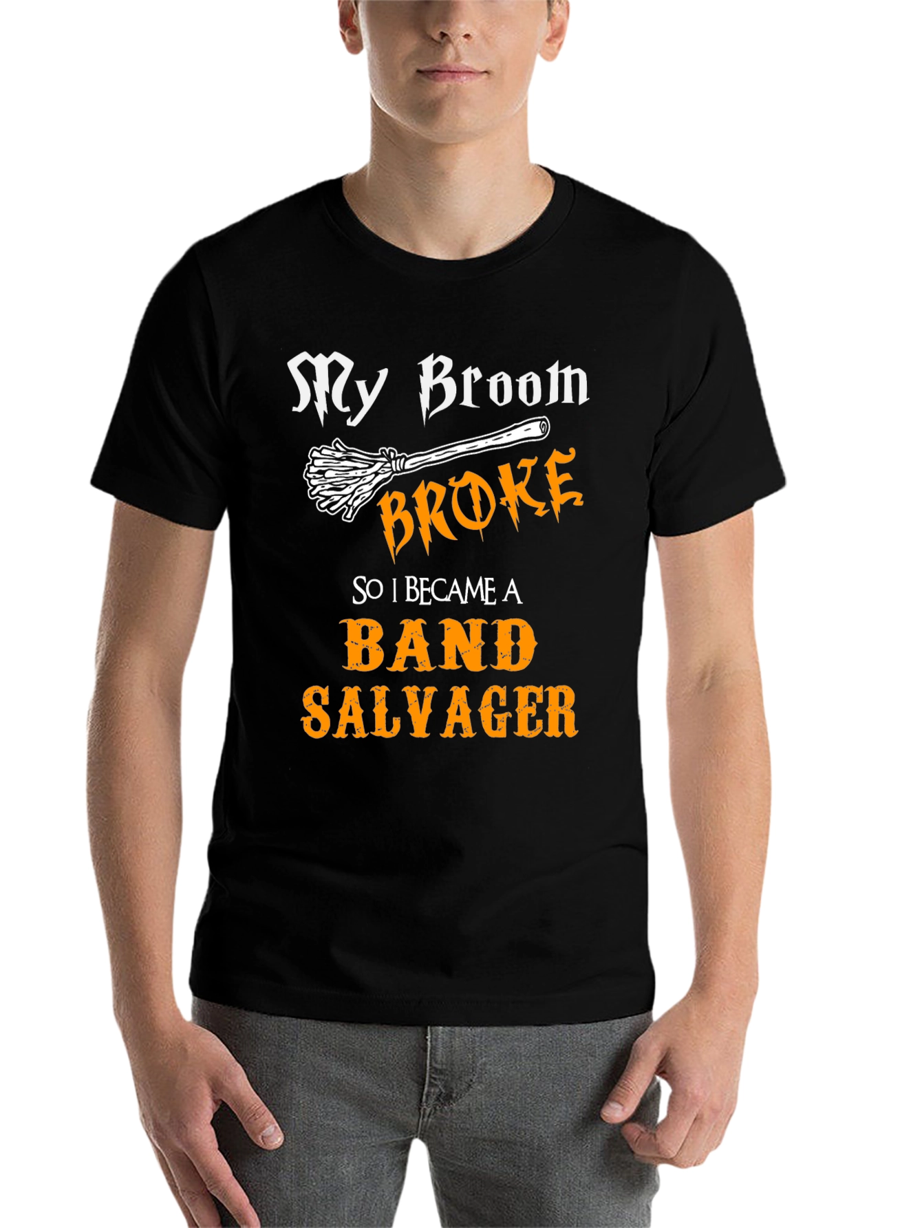 Black Band Salvager T-Shirt - My Broom Broke view 7