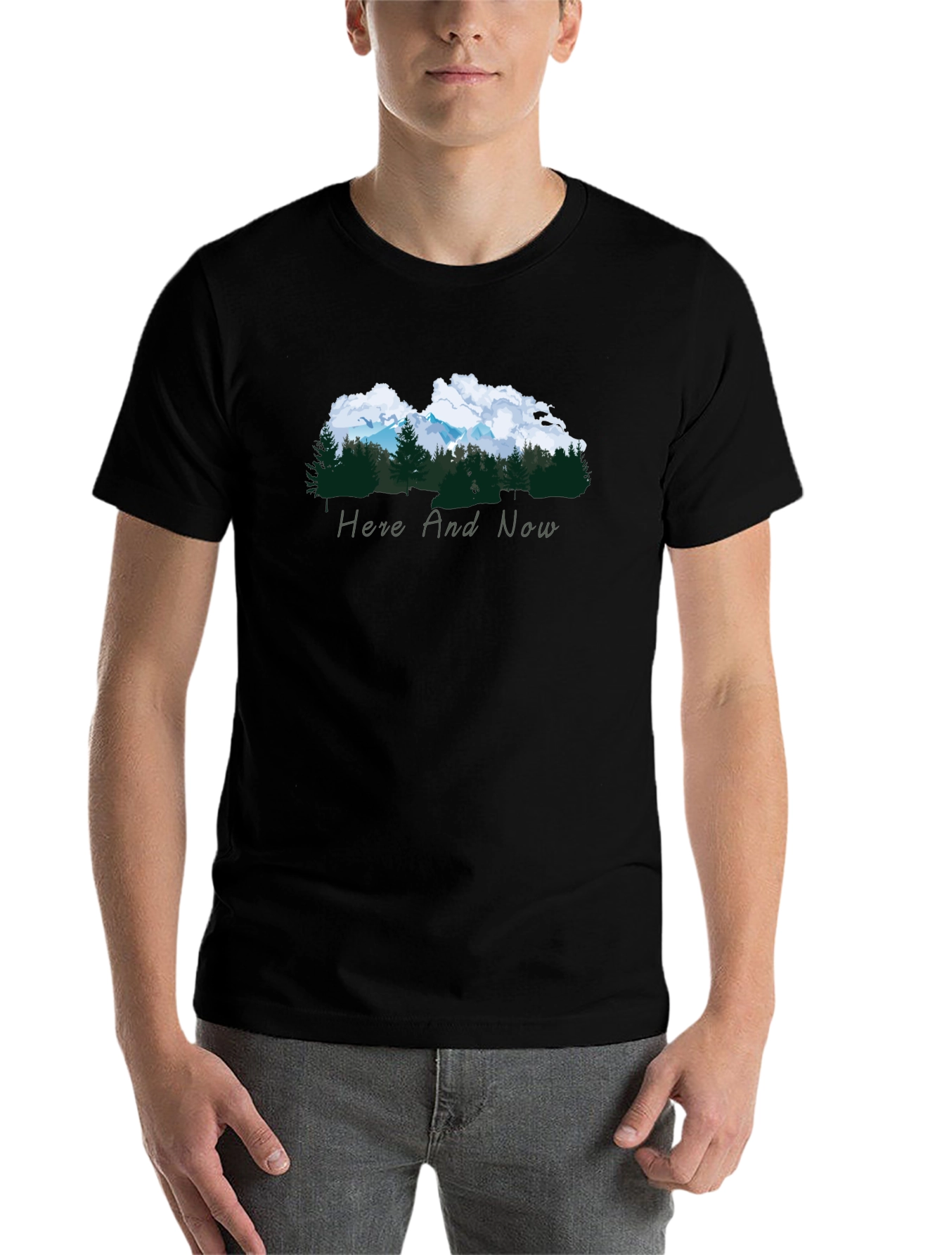 Black Nature Inspired Black Tee - Here and Now view 7