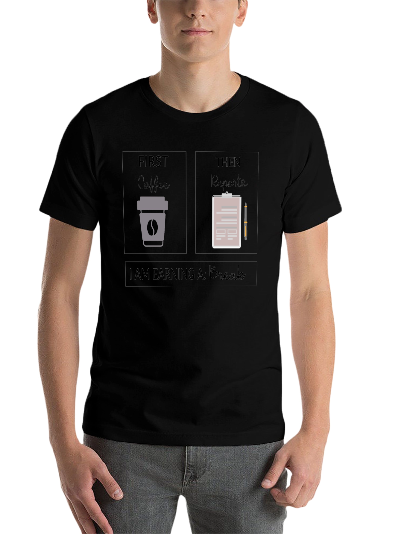 Black Coffee and Reports T-Shirt: Earning a Break view 7