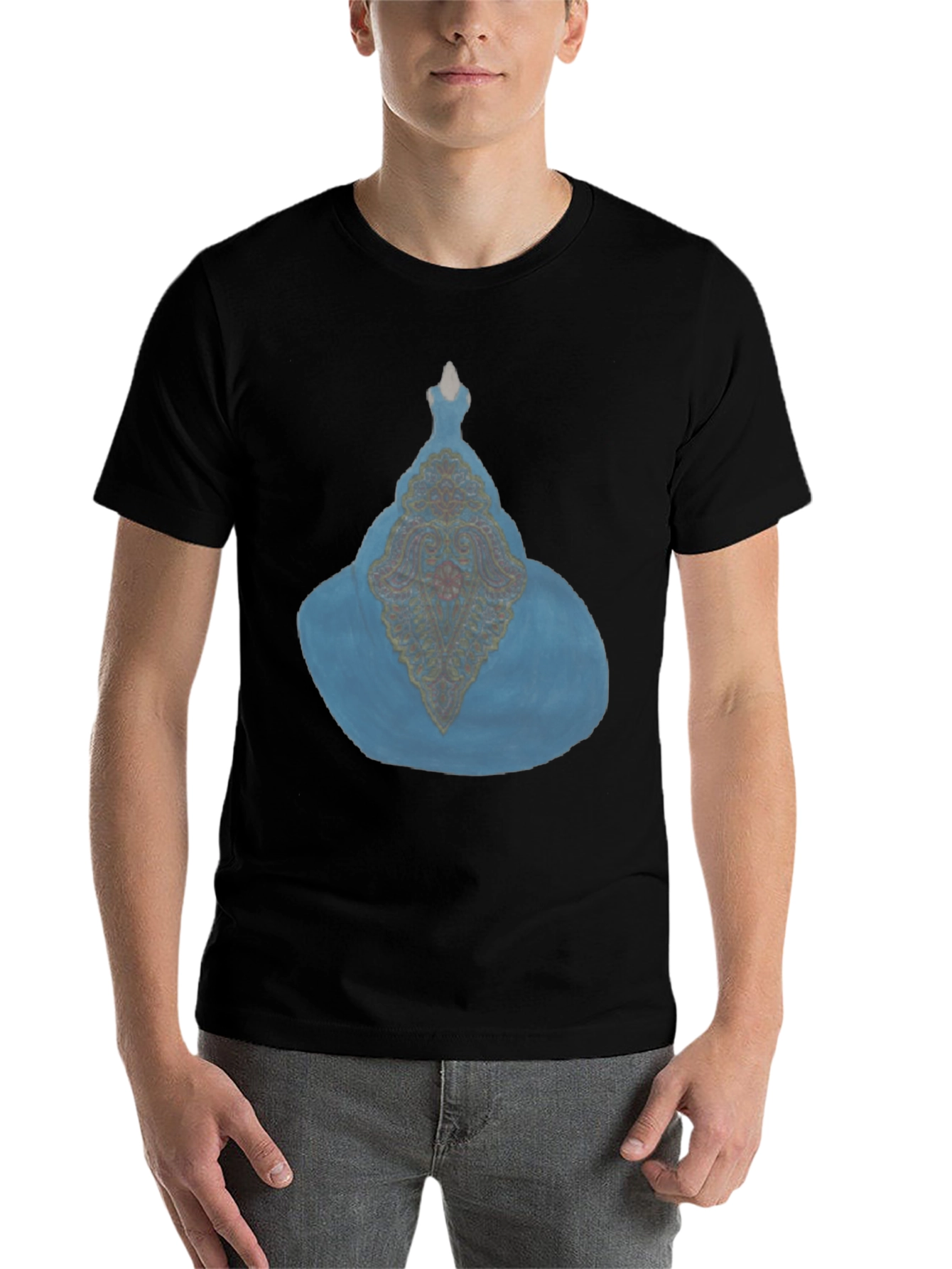 Black Black T-Shirt with Blue Genie Lamp Graphic view 7