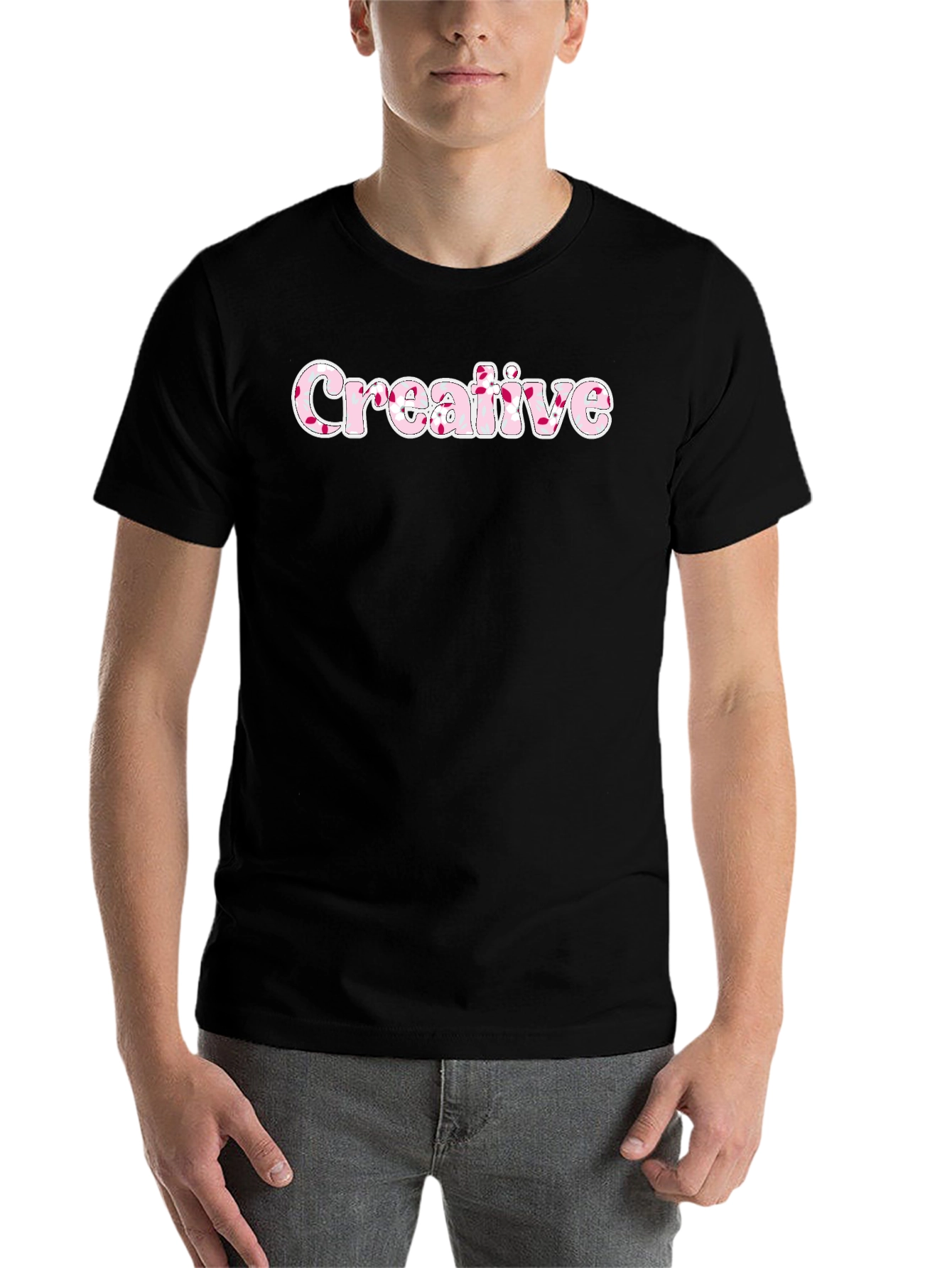 Black Creative Graphic T-Shirt view 7