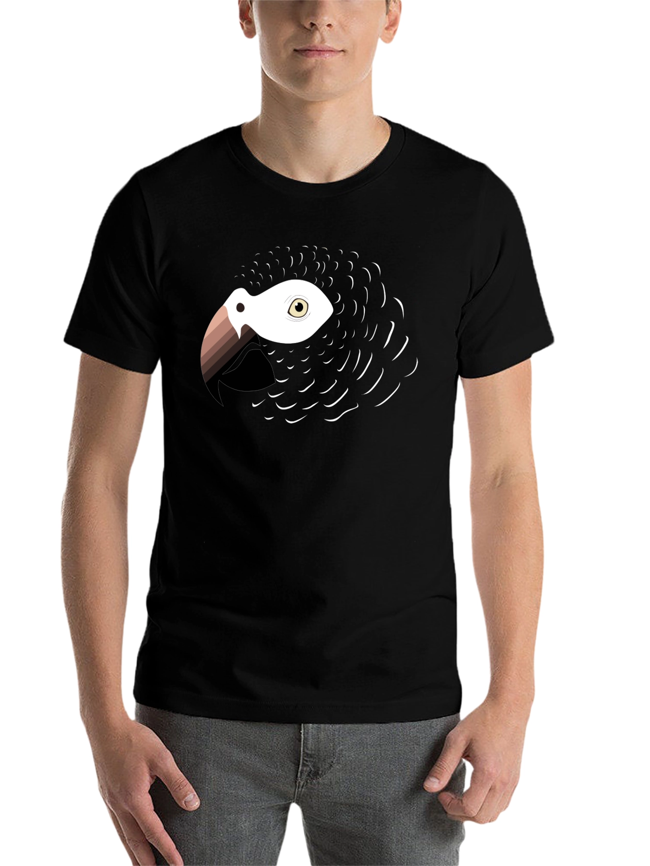 Black Parrot Graphic Tee - Stylish Bird Lover's T-Shirt view 7