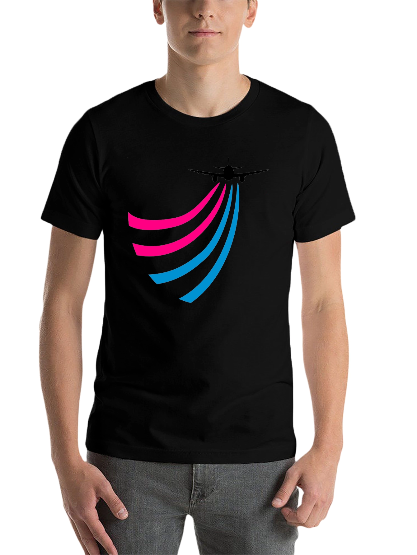 Black Airplane Trail Tee - Jet Setter Style! view 7