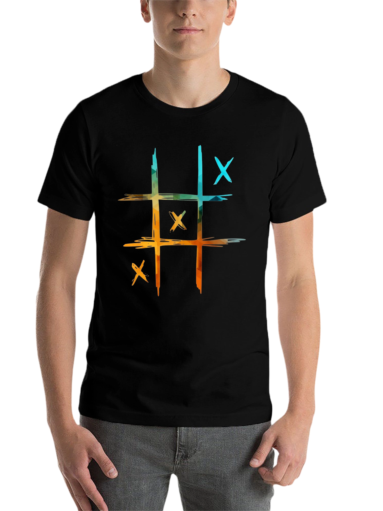 Black Tic-Tac-Toe Graphic Tee - Casual Cool! view 7