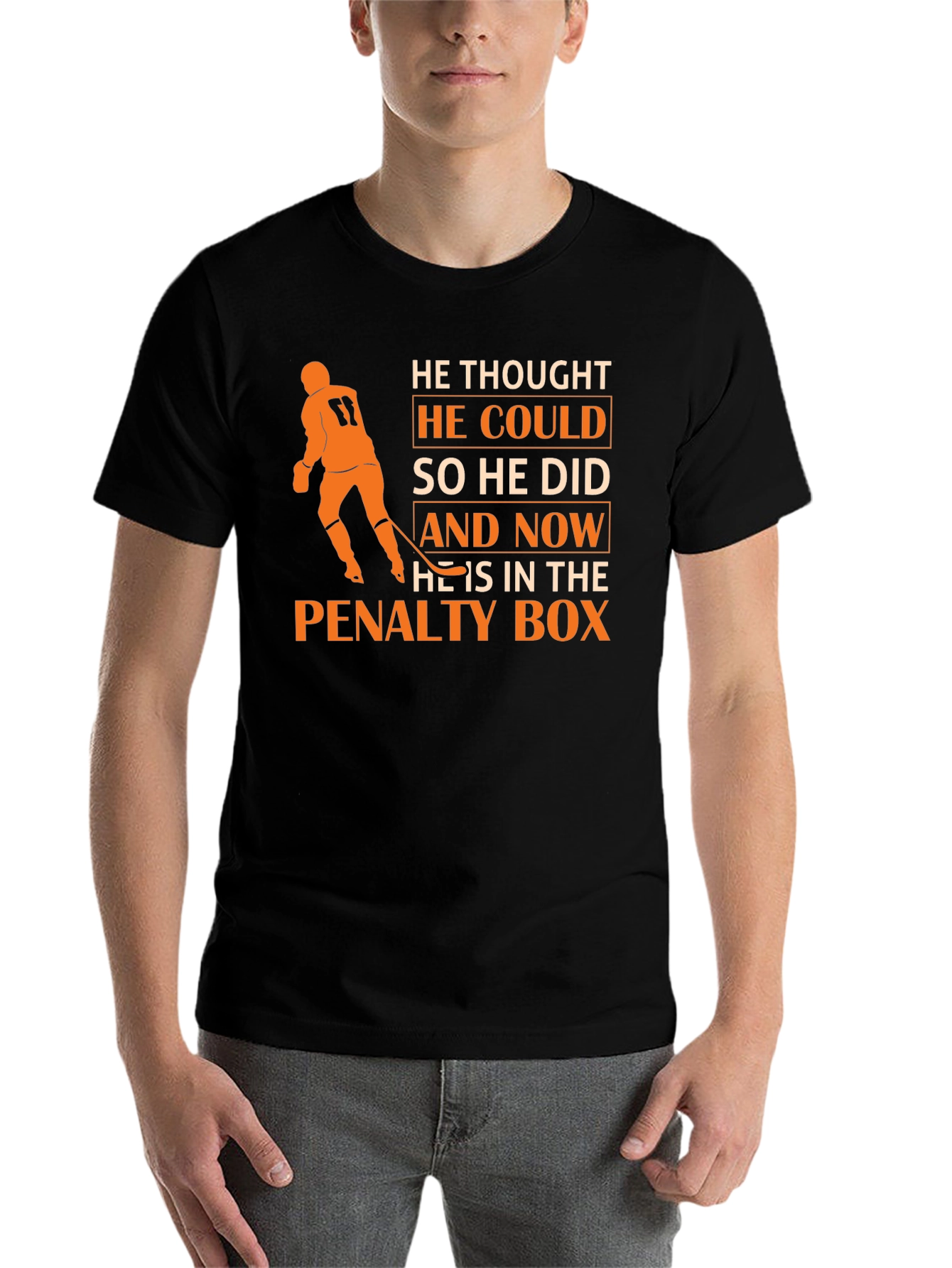 Black Hockey Penalty Box T-Shirt view 7