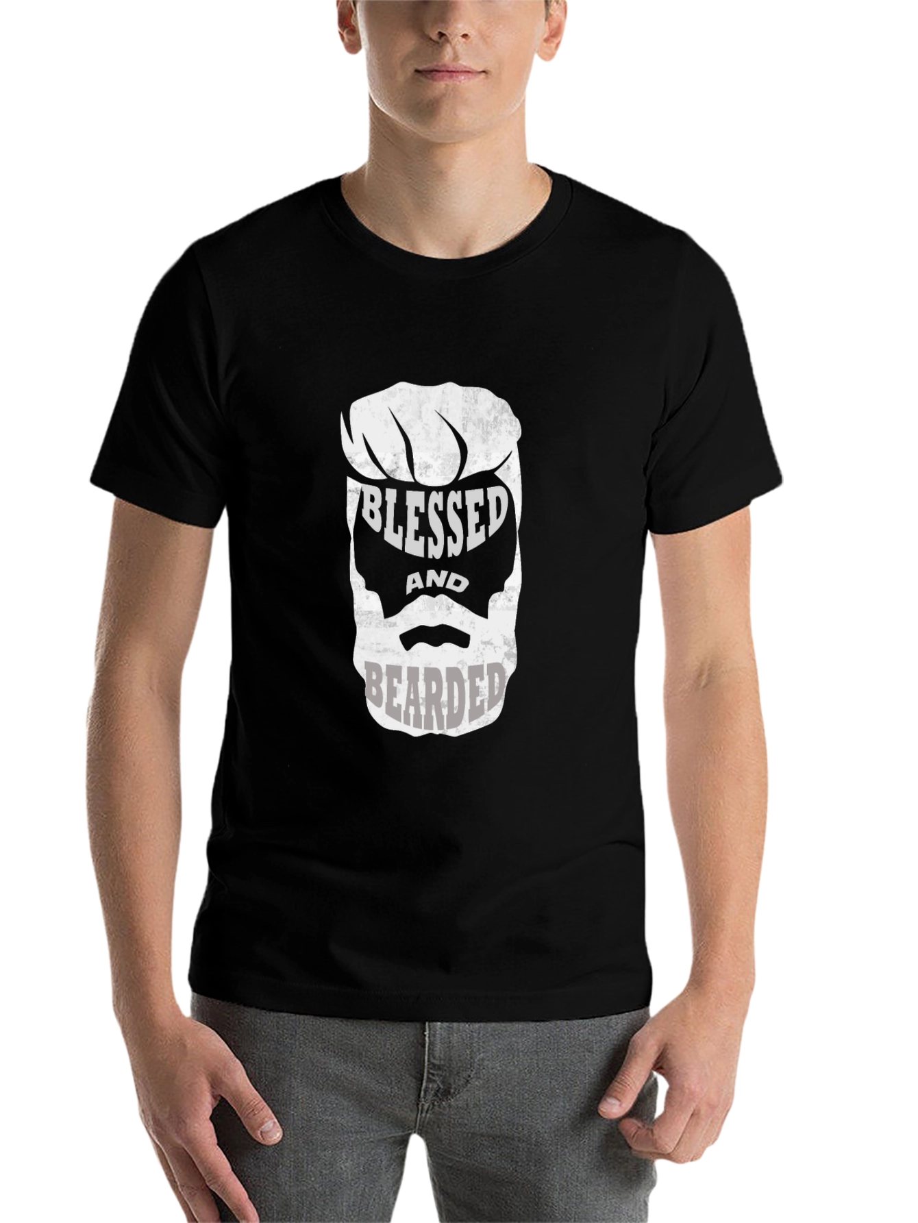 Black Blessed and Bearded Graphic T-Shirt view 7