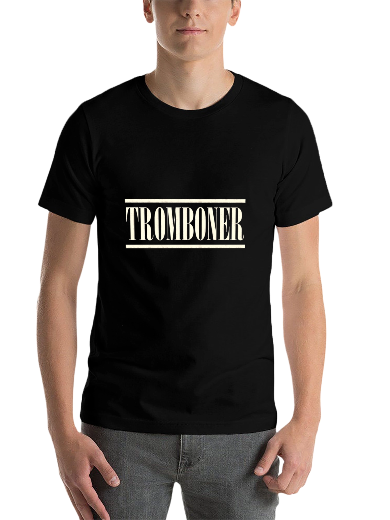 Black Tromboner Black T-Shirt - Funny Band Musician Tee view 7
