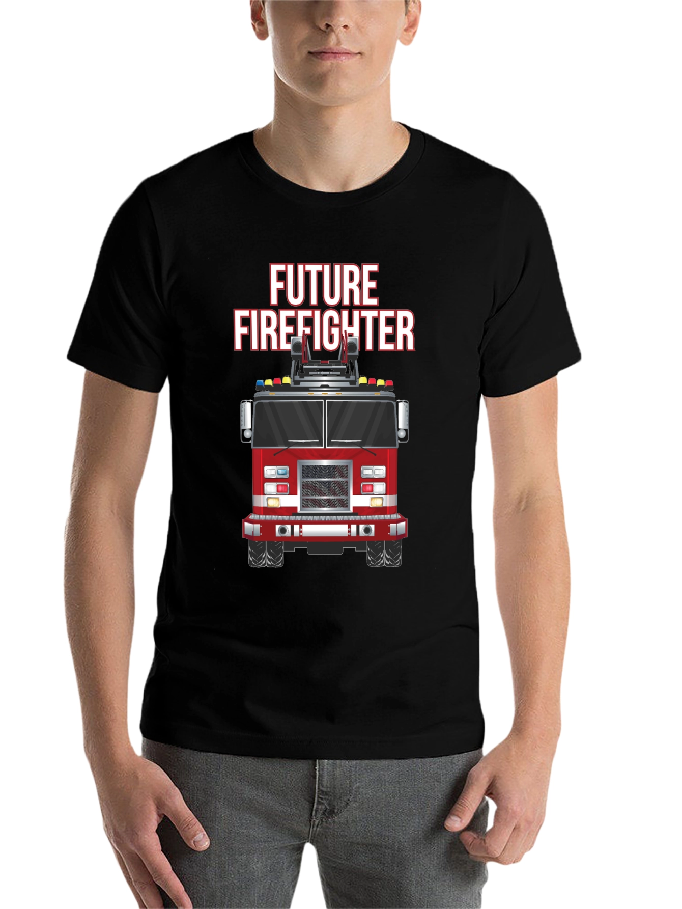 Future Firefighter Graphic Tee - Black Cotton T-Shirt - 7