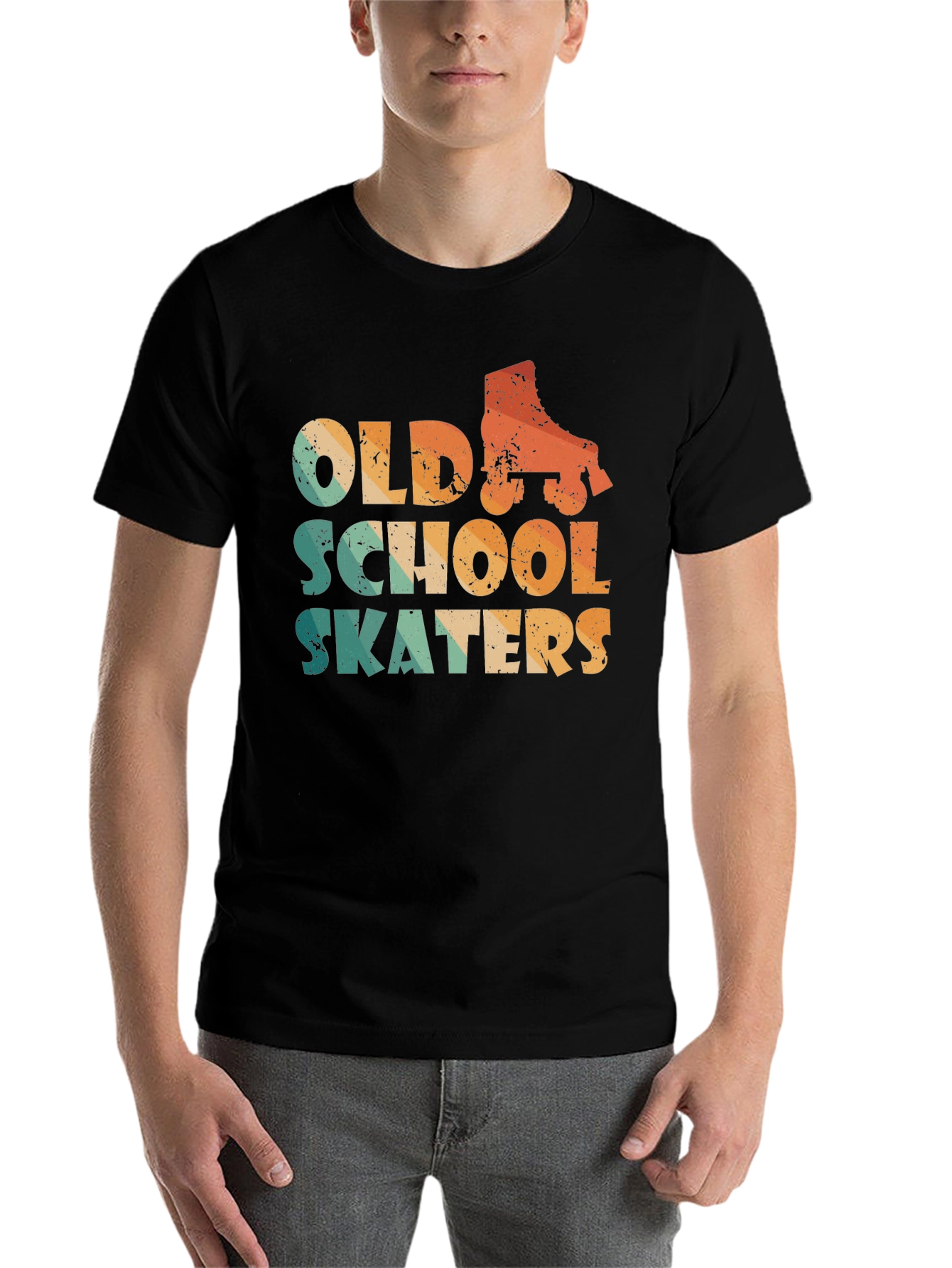 Black Vintage Old School Skaters T-Shirt view 7