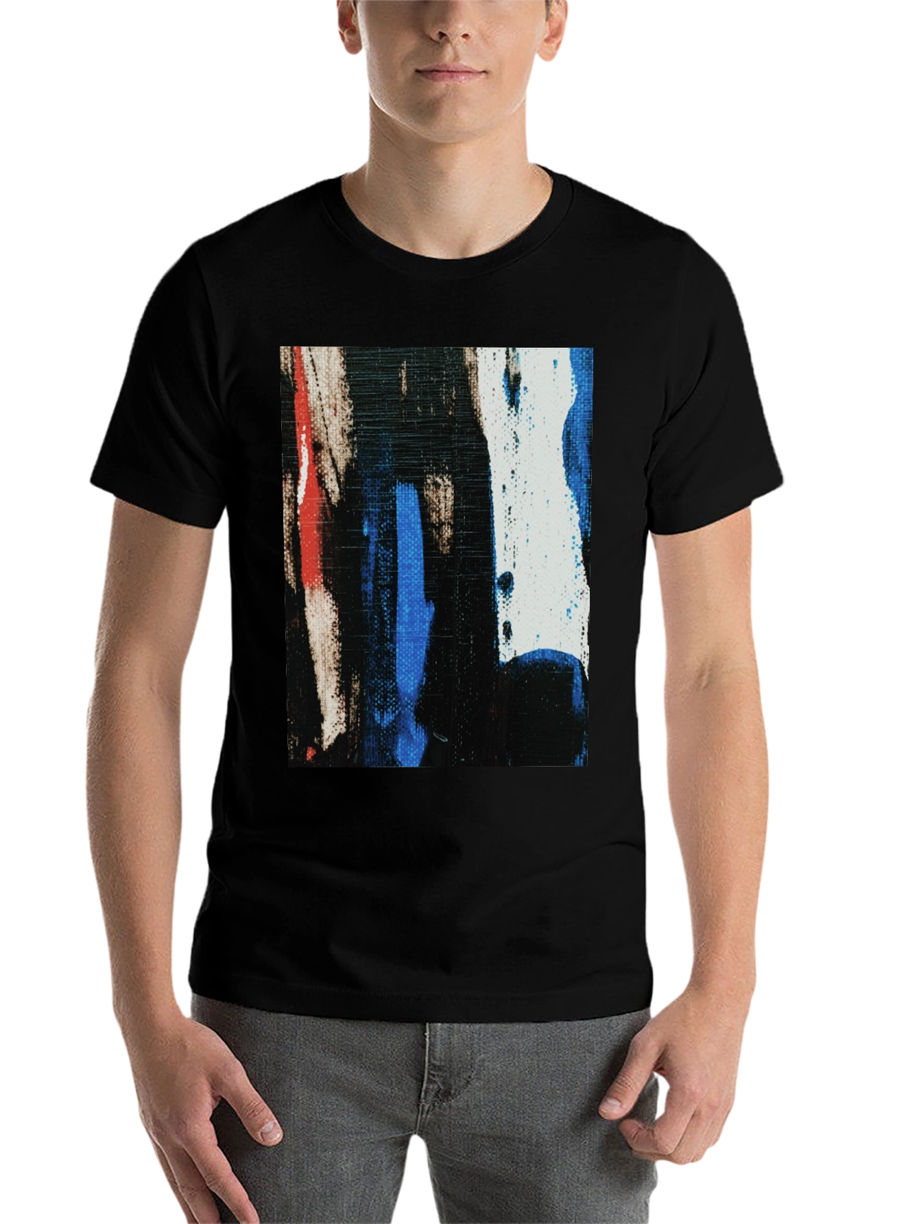 Black Abstract Art Black T-Shirt view 7