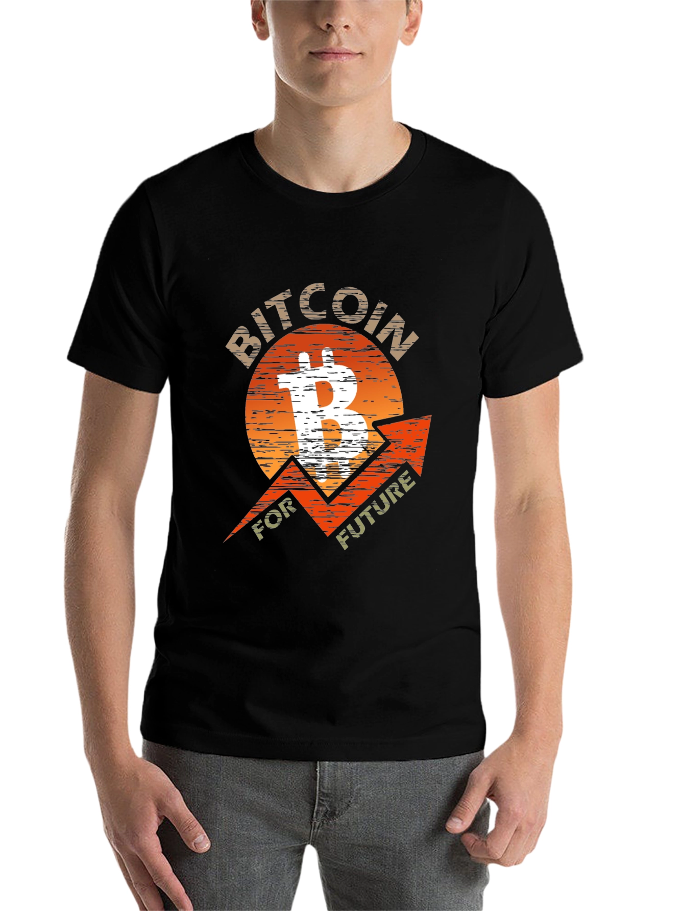 Black Bitcoin For Future Graphic Tee - Crypto T-Shirt view 7