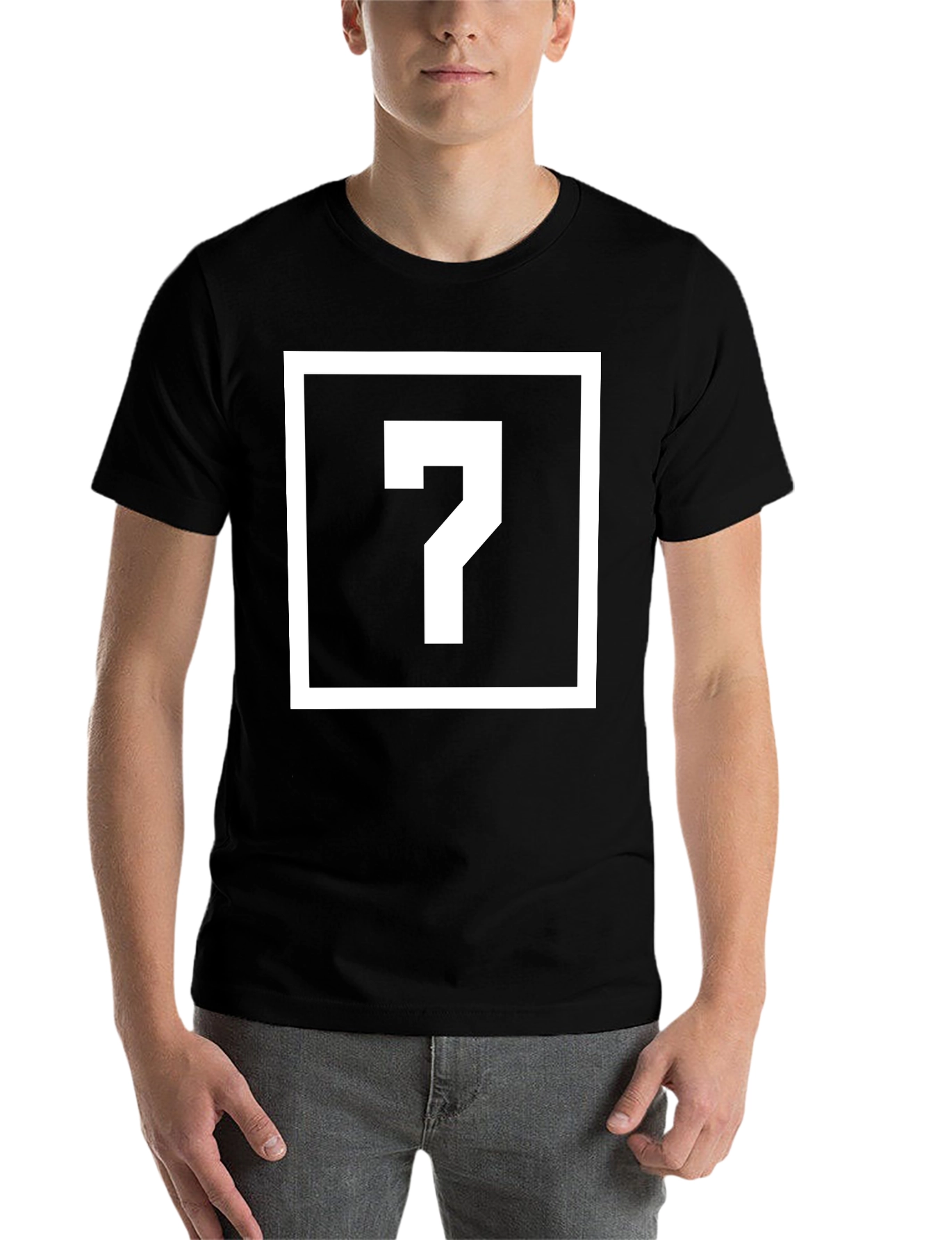 Black Mystery Question Mark Graphic Tee - Black view 7