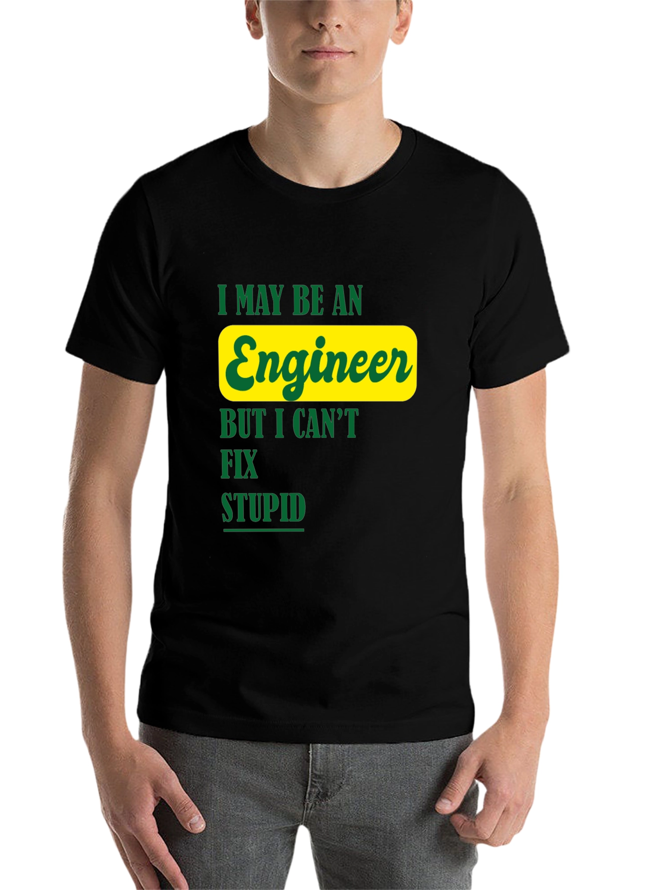 Black Engineer Humor Graphic T-Shirt - Funny & Casual Black Tee view 7