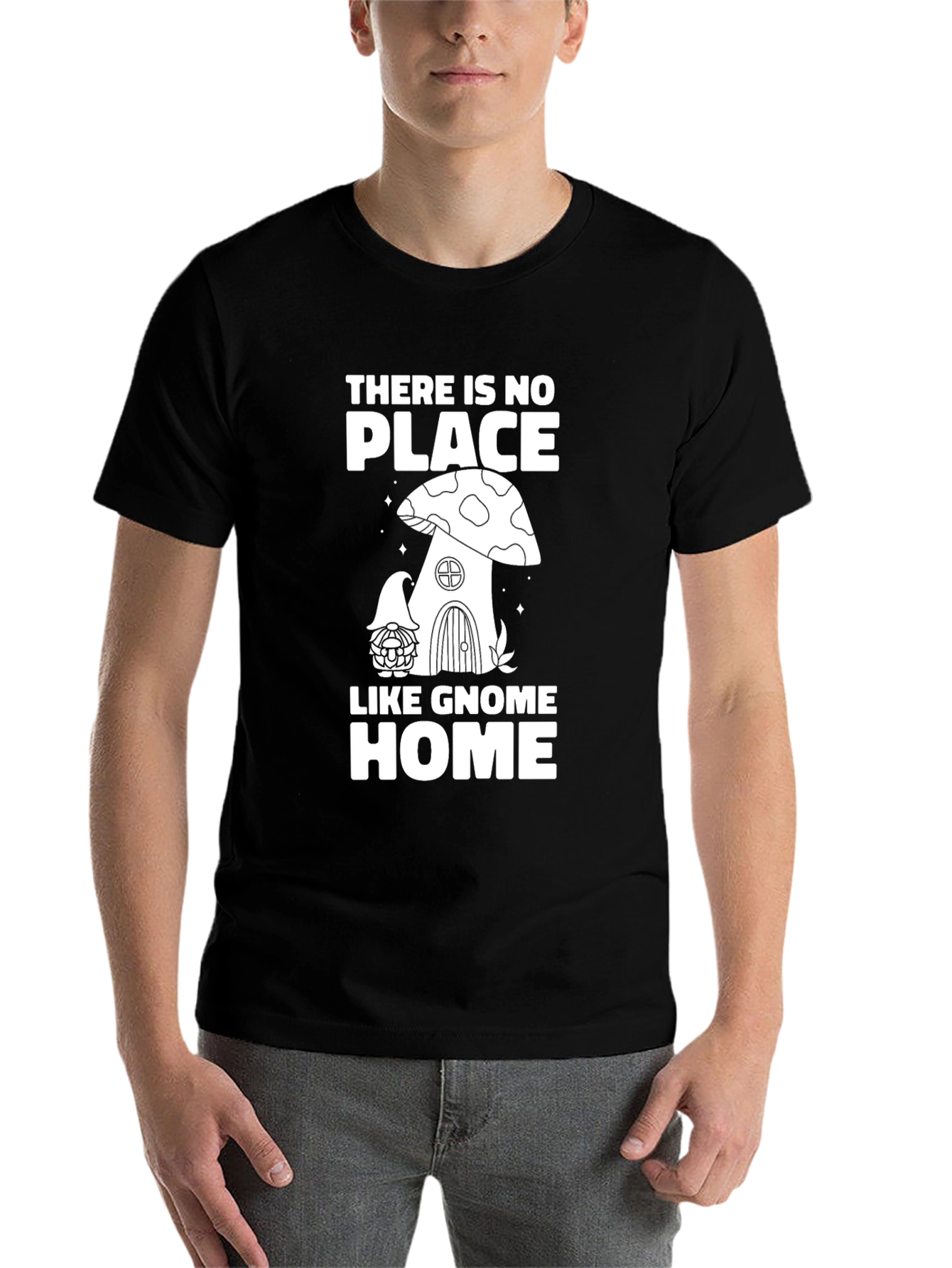 Black Gnome Home Black T-Shirt view 7