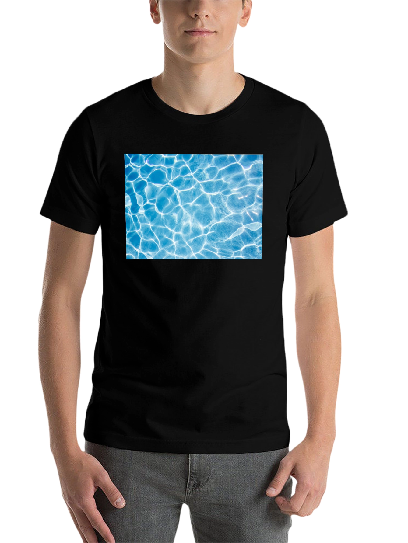 Black Pool Water Graphic Black Tee view 7