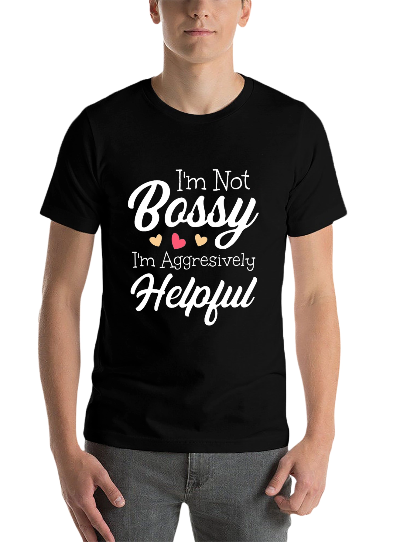 Black I'm Not Bossy Men's T-Shirt view 7
