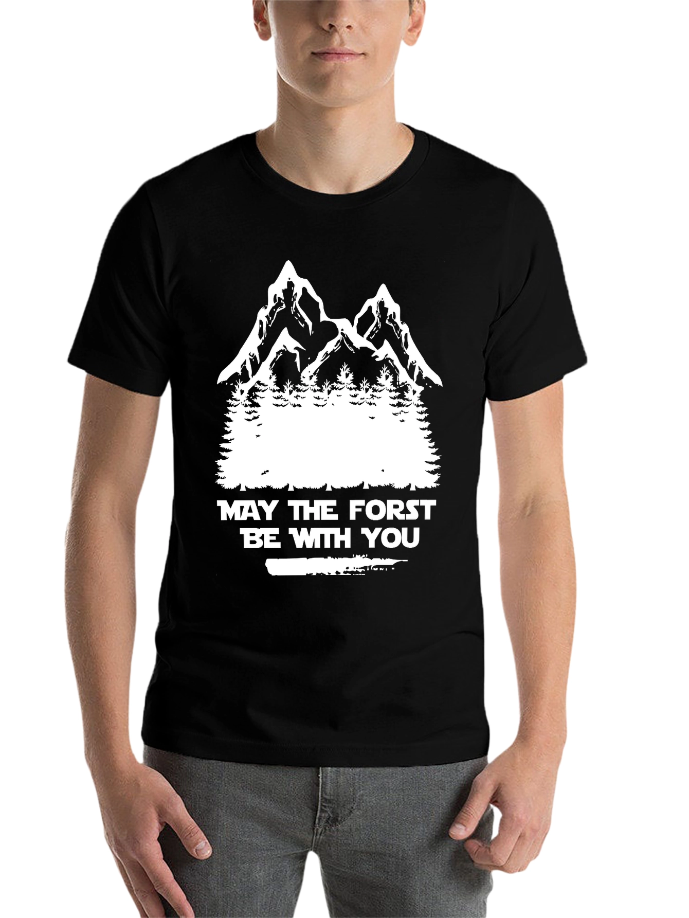 Black May the Forst Be With You T-Shirt view 7