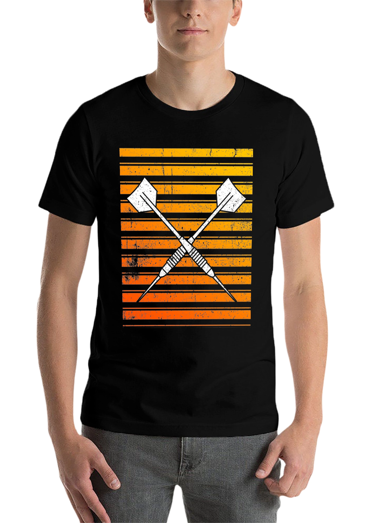 Black Retro Darts Graphic T-Shirt view 7