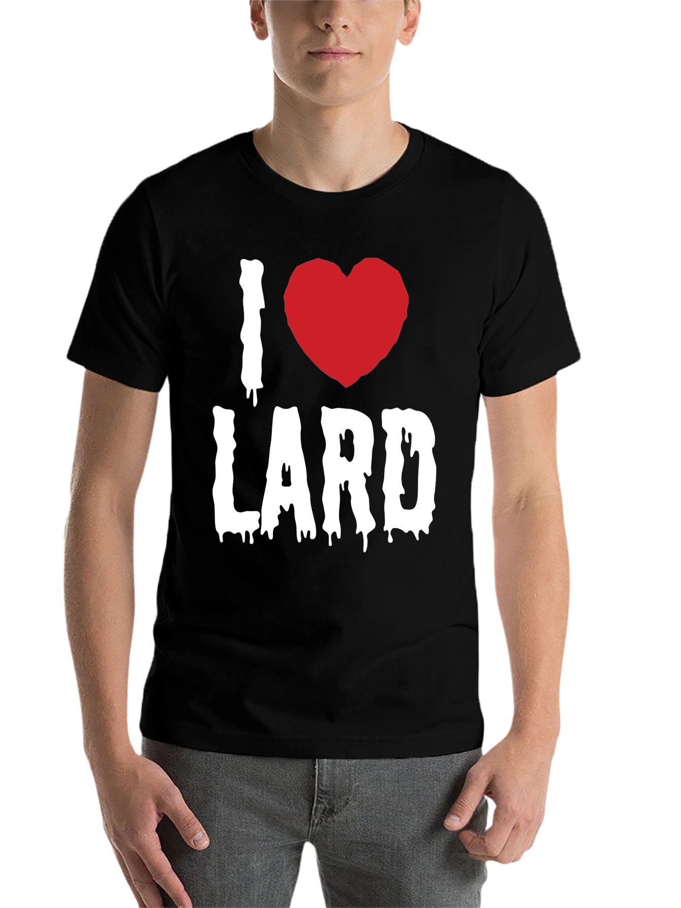 Black I Love Lard Graphic Tee - Black view 7